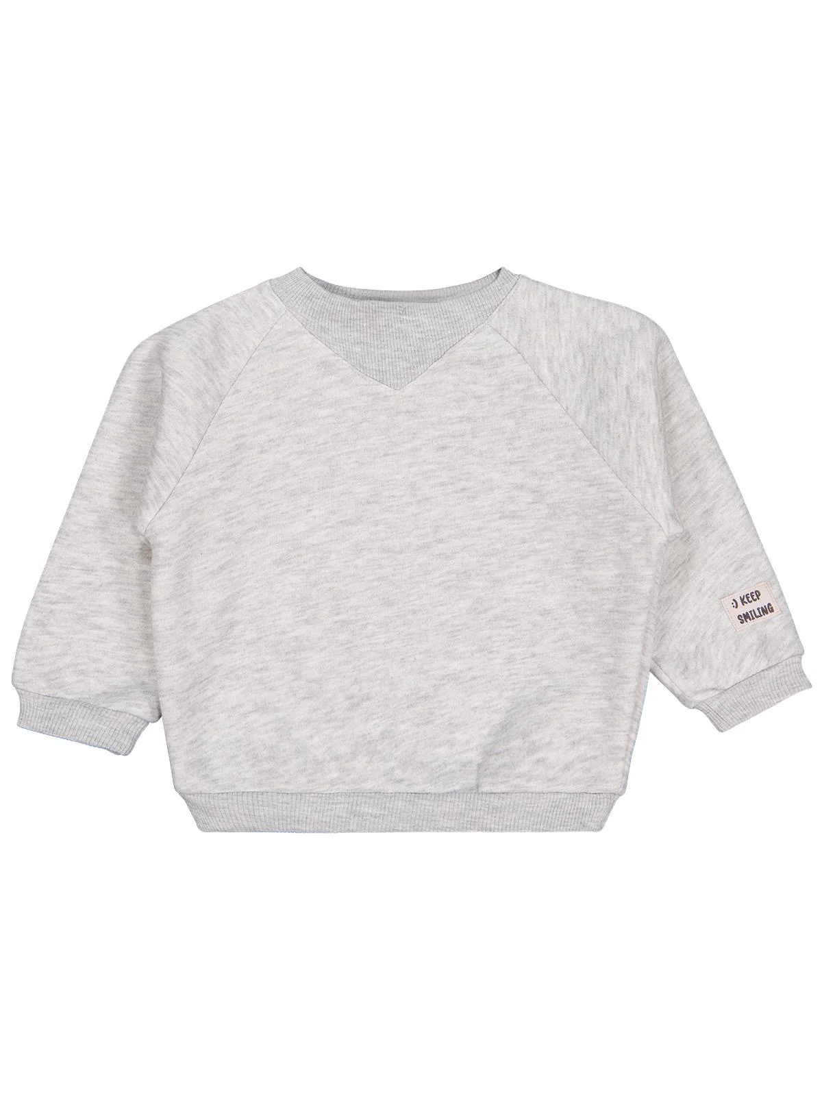 Civil Baby Keep Smiling Etiketli Basic 6-18 Ay Sweatshirt - Gri - Image 2