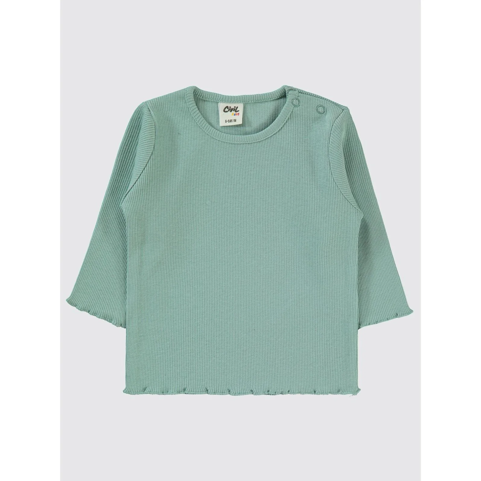 Civil Baby Kol Ucu Detaylı 6-18 Ay Sweatshirt - Yeşil - Image 3