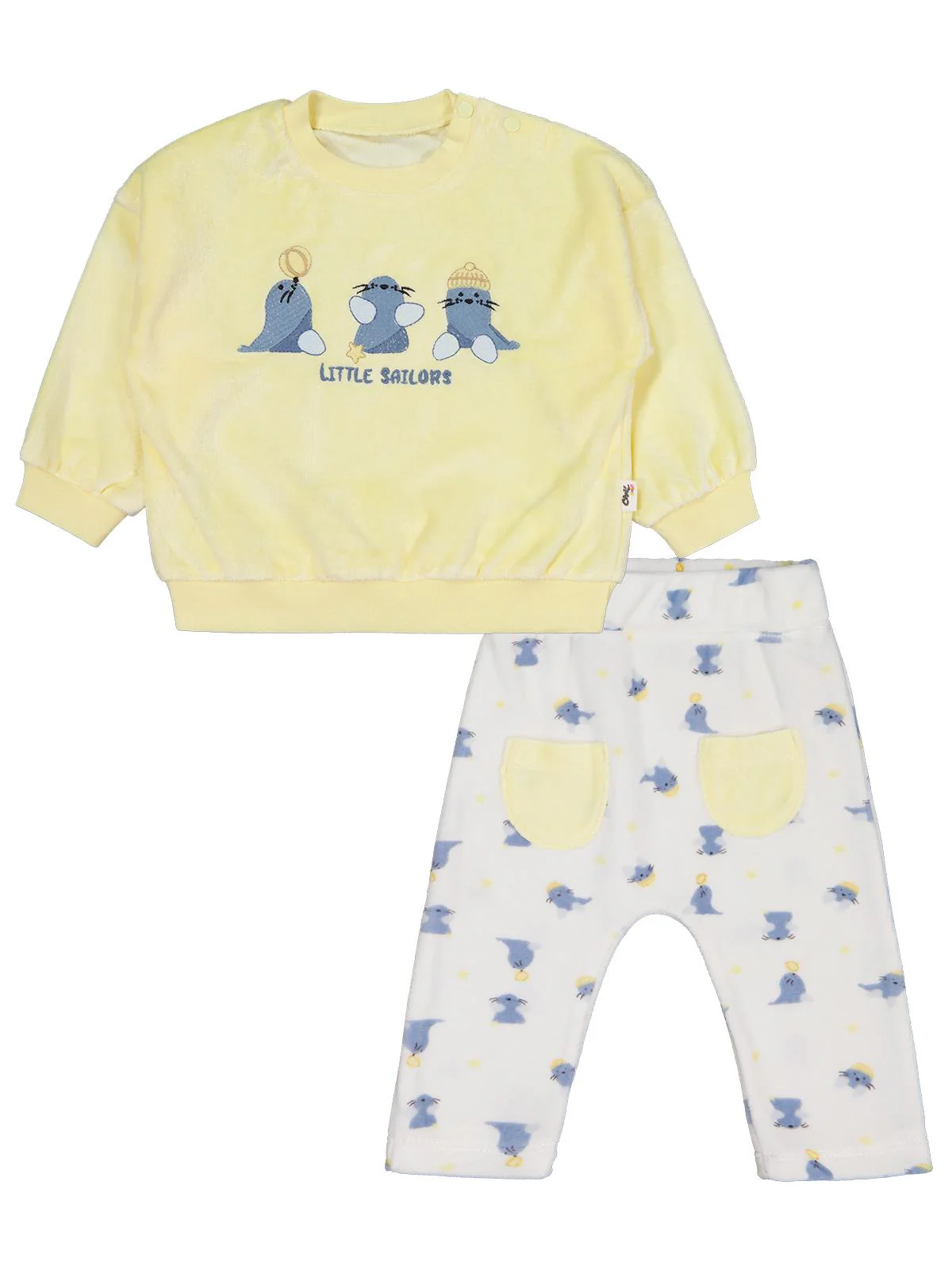 Civil Baby Lıttle Saılors Nakışlı 6-18 Ay Takım - Sarı - Image 2