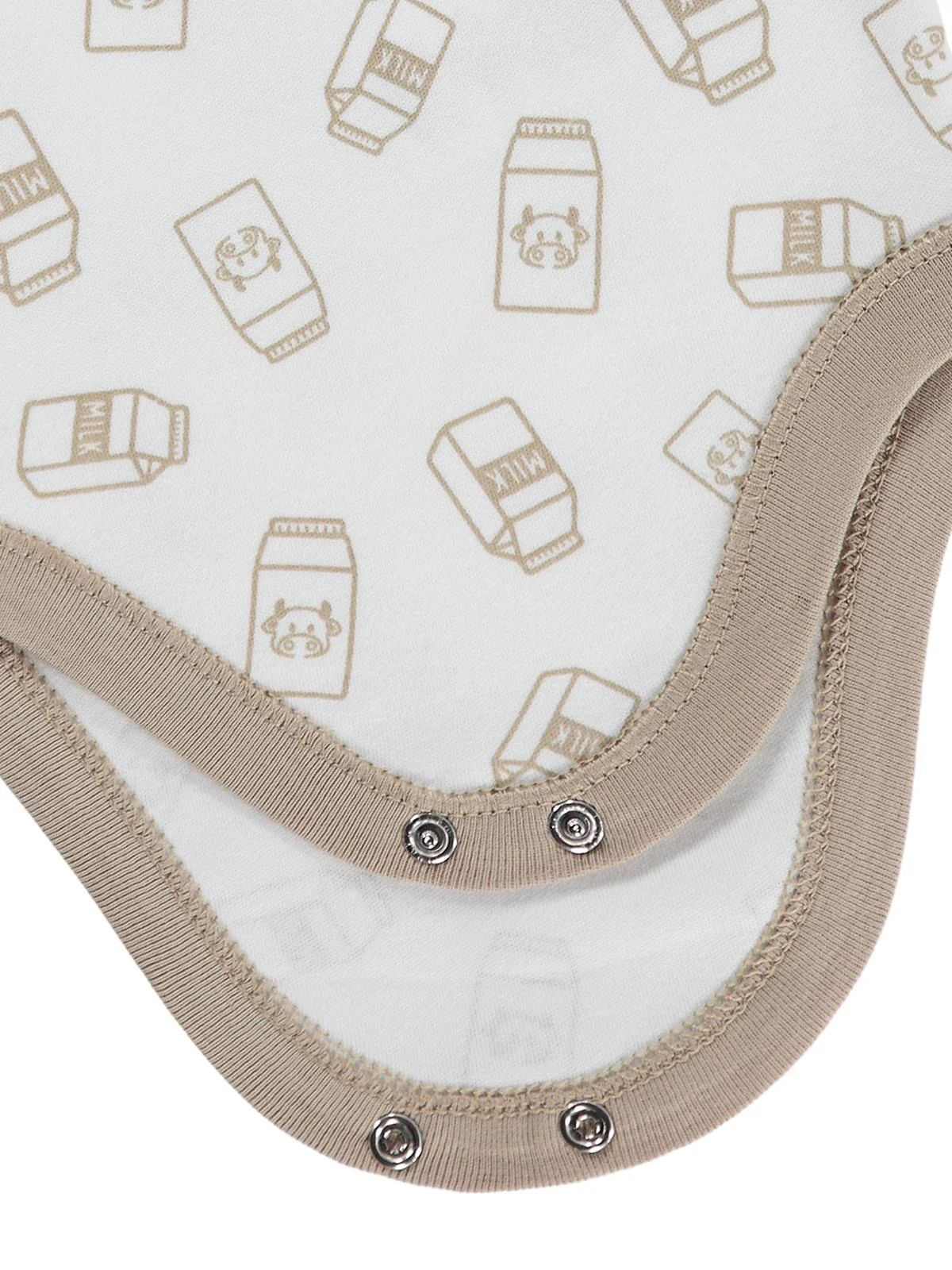 Civil Baby Milk Baskılı 2'li Set 3-18 Ay Çıtçıtlı Badi - Ekru - Image 4