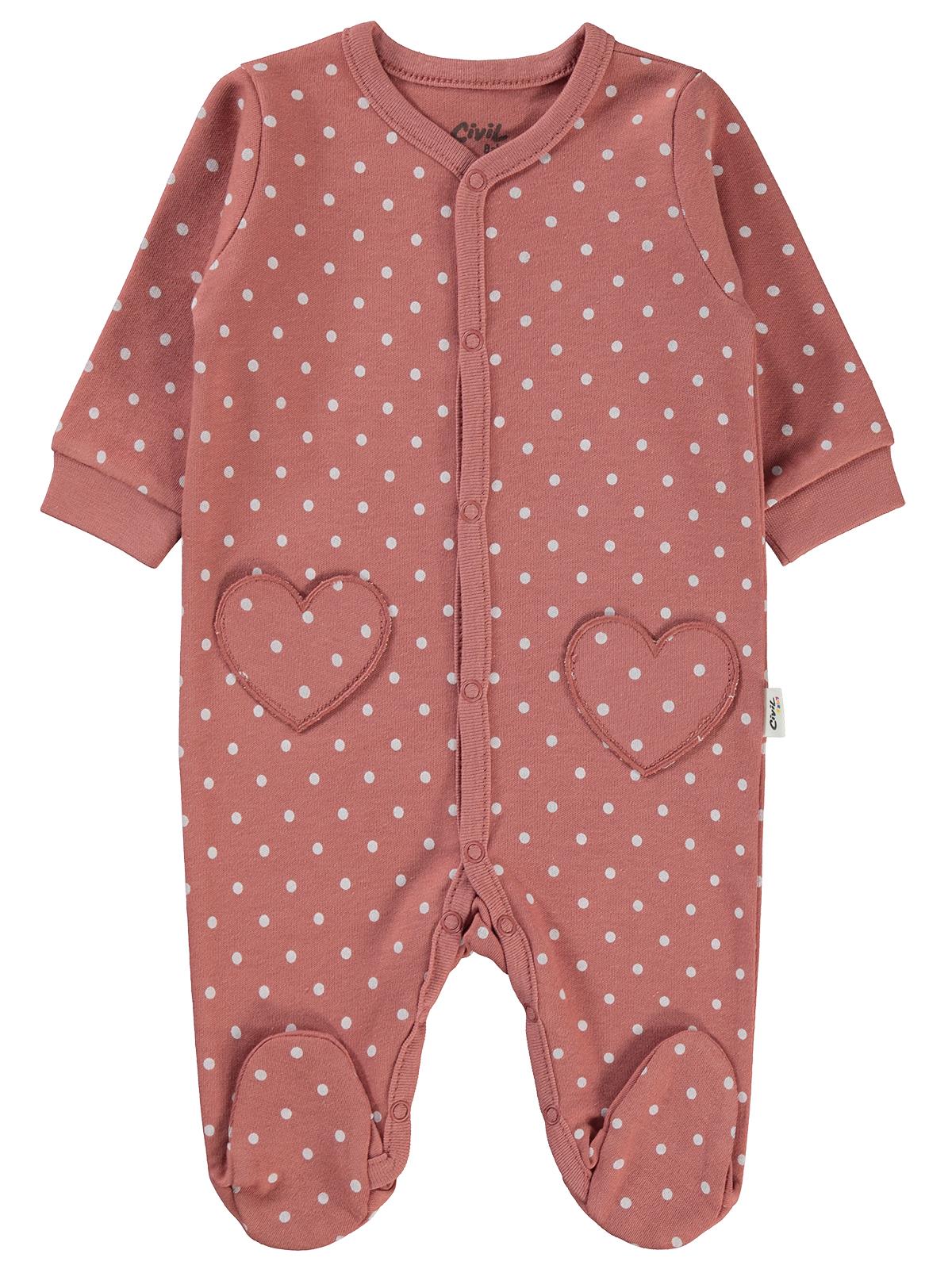 Civil Baby Mini Puan Empirmeli Patikli 1-6 Ay Tulum - Turuncu