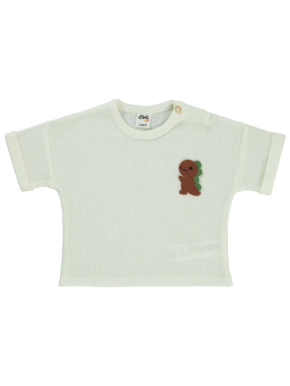 Civil Baby Mobil Aksesuarlı 6-18 Ay Tişört - Ekru - Image 4