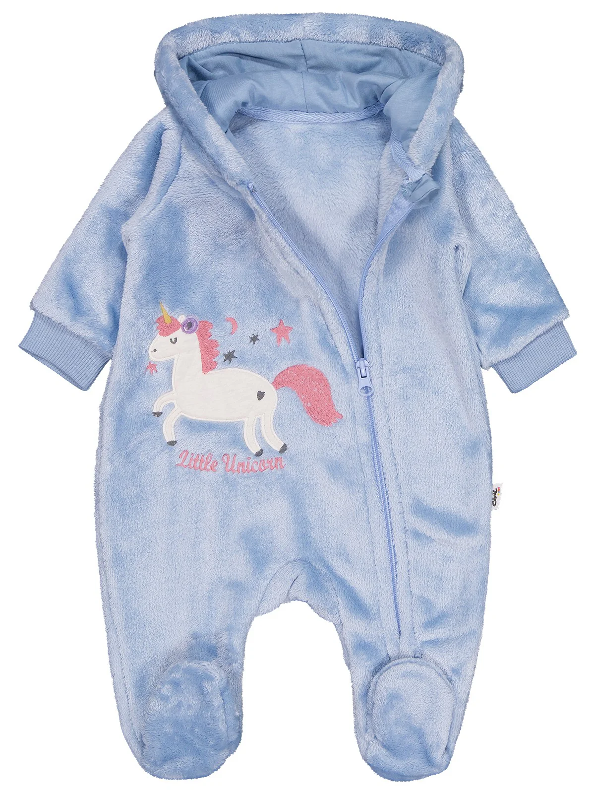 Civil Baby Mobil Kulaklı Unicorn Nakışlı 1-9 Ay Tulum - Mavi - Image 3