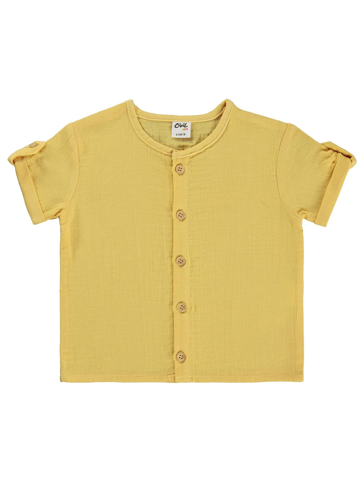 Civil Baby Müslin Kısa Kol 6-18 Ay Gömlek - Hardal