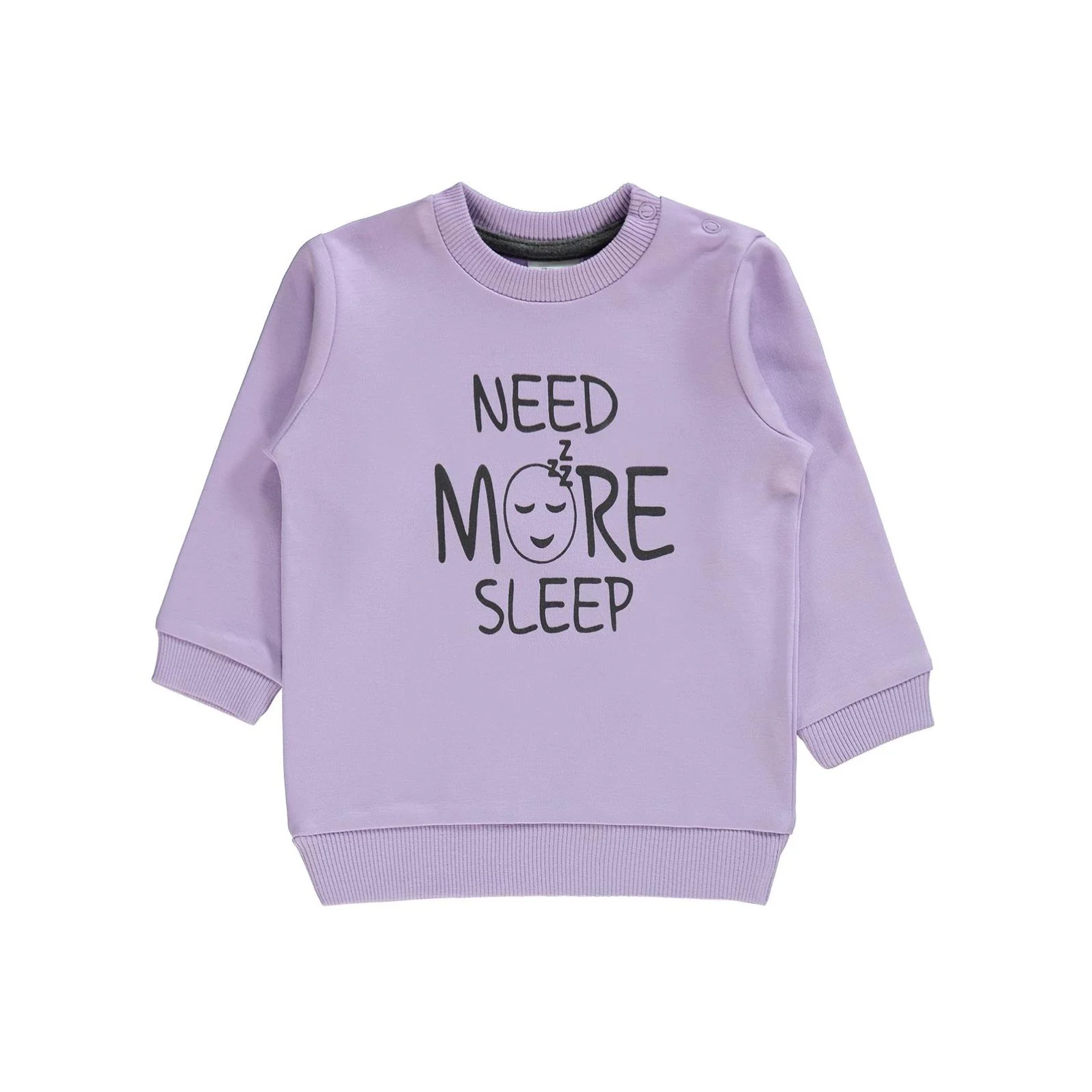 Civil Baby Need More Sleep Baskılı 6-18 Ay Sweatshirt - Lila - Image 4