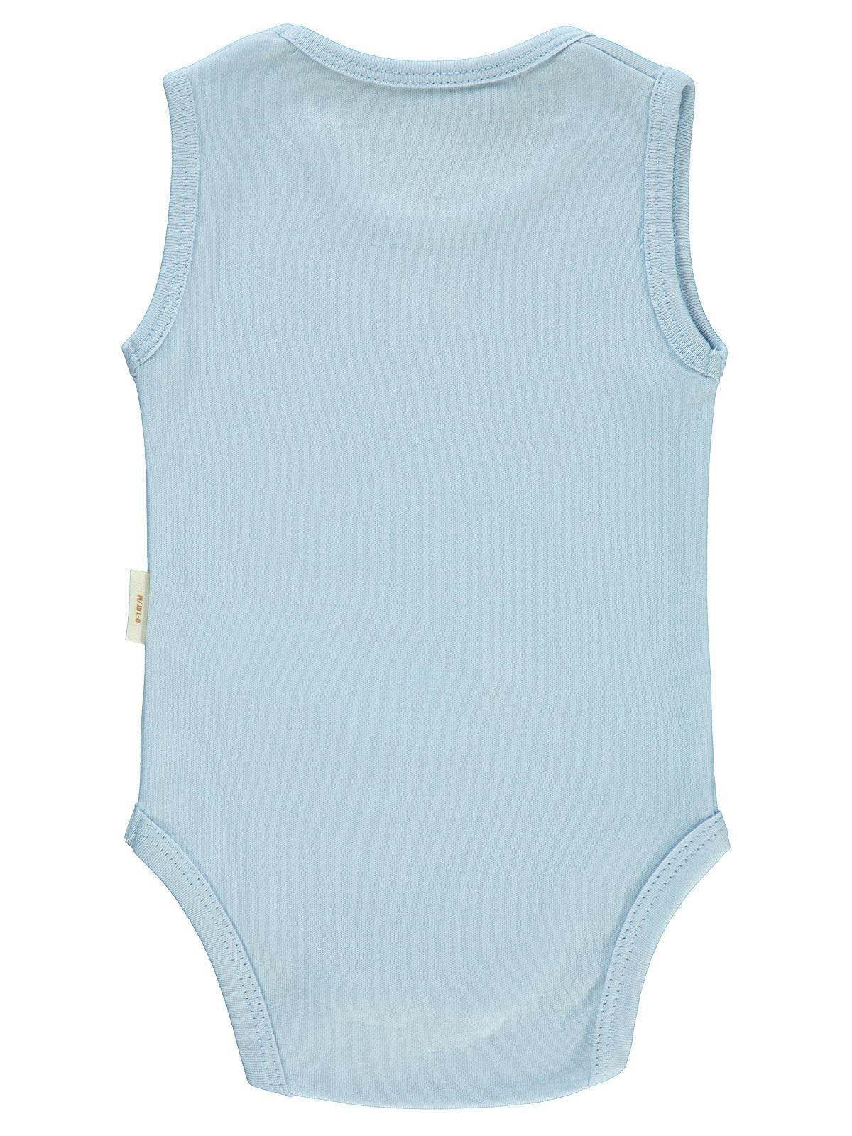 Civil Baby Organik Pamuklu 0-18 Ay Çıtçıtlı Badi - Mavi - Image 2