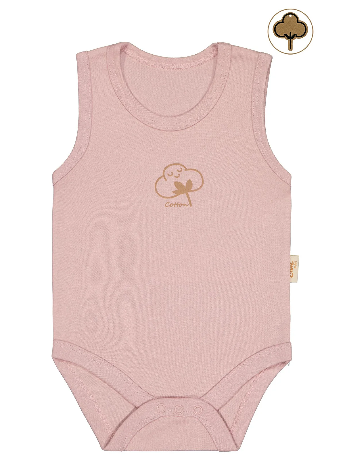 Civil Baby Organik Pamuklu 0-18 Ay Çıtçıtlı Badi - Pembe - Image 5