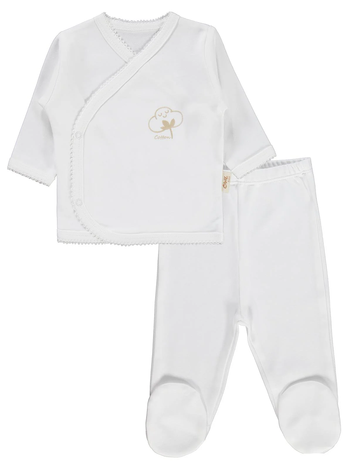 Civil Baby Organik Pamuklu 5 Li Zıbın Takımı - Ekru - Image 2