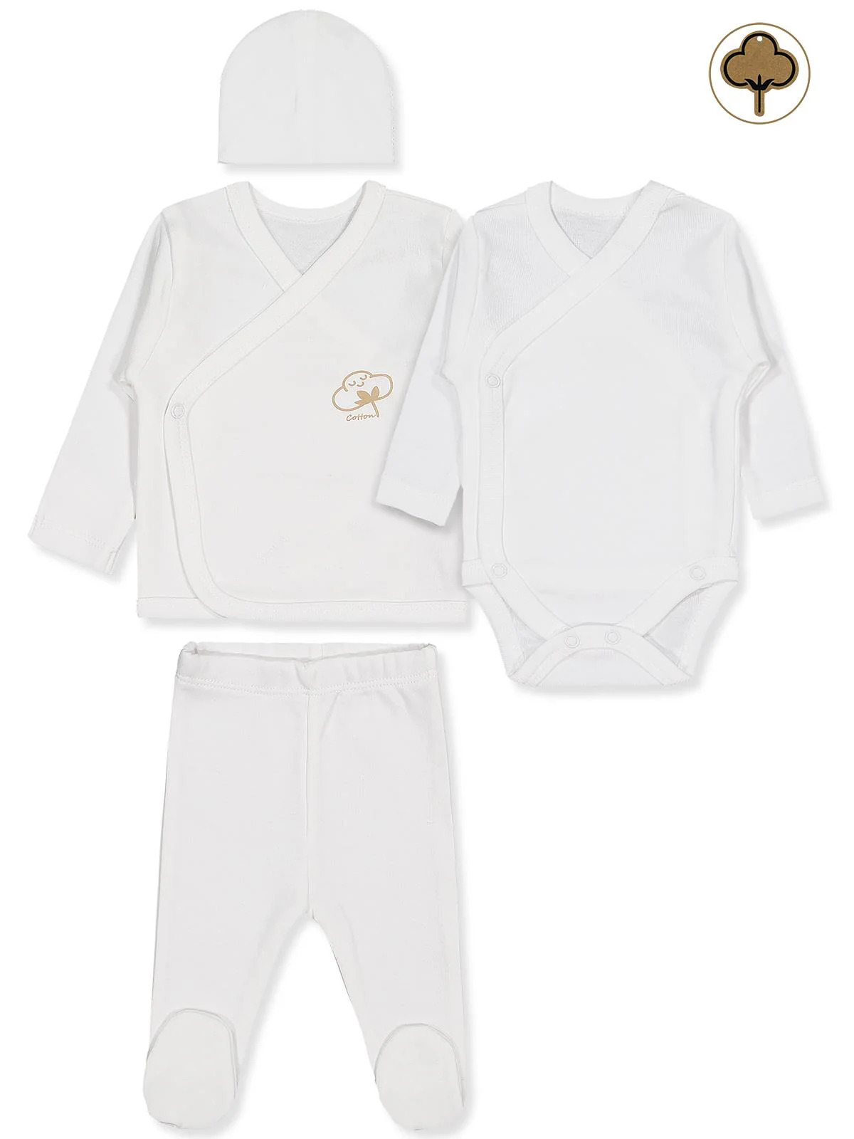 Civil Baby Organik Pamuklu Prematüre Set - Ekru