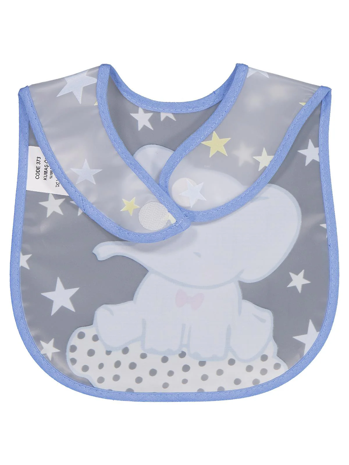 Civil Baby Papyonlu Fil Baskılı Mama Önlüğü - Mavi - Image 2