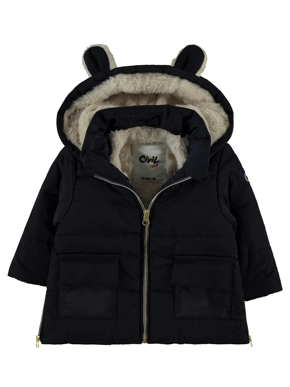 Civil Baby Pelüş Kulaklı 6-18 Ay Mont - Lacivert - Image 6