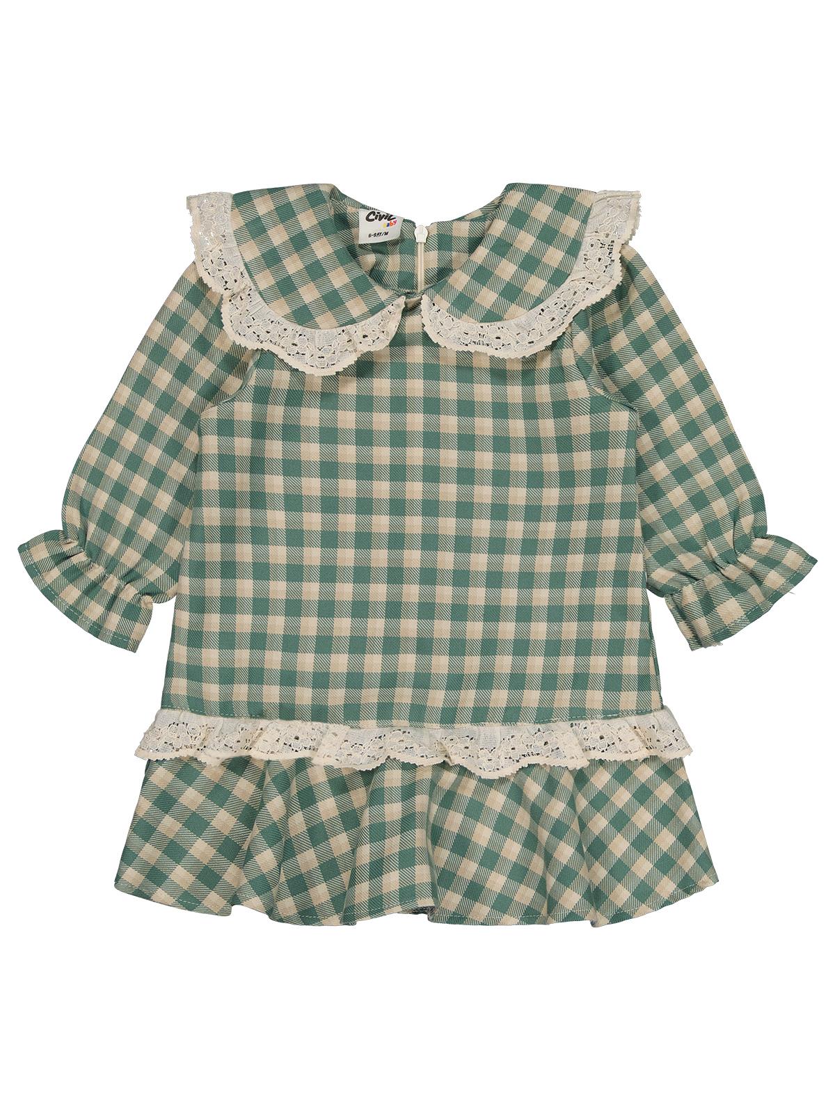 Civil Baby Pitikare Desenli 6-18 Ay Elbise - Yeşil - Image 3