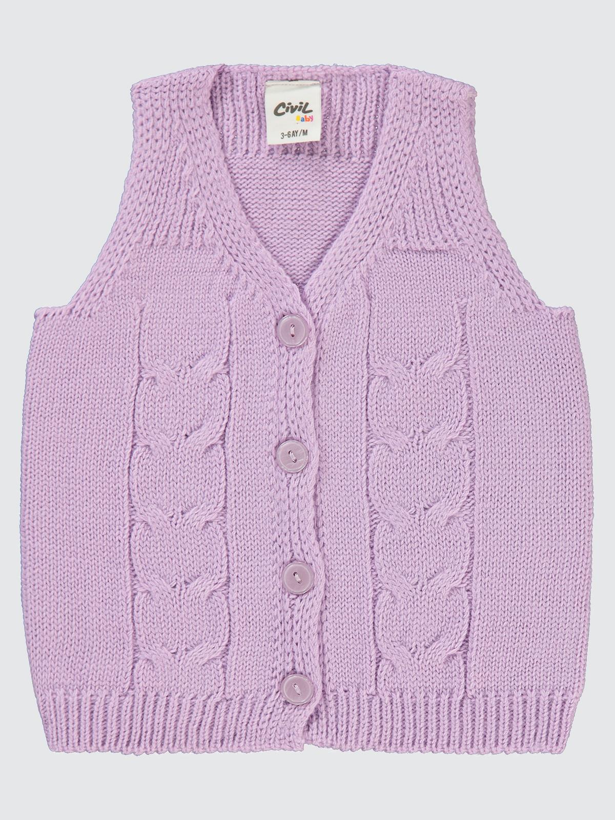 Civil Baby Saç Örgülü 3-18 Ay Yelek - Lila