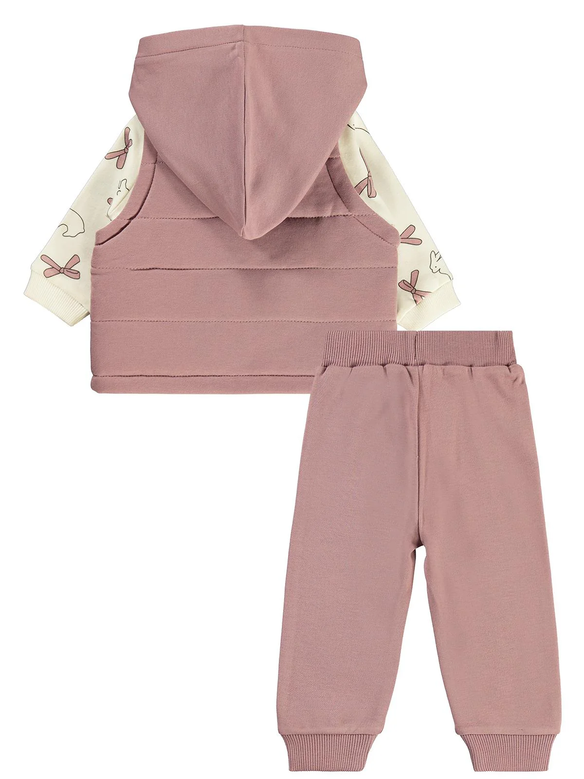 Civil Baby Tavşan Baskılı 3'lü 6-18 Ay Takım - Lila - Image 3