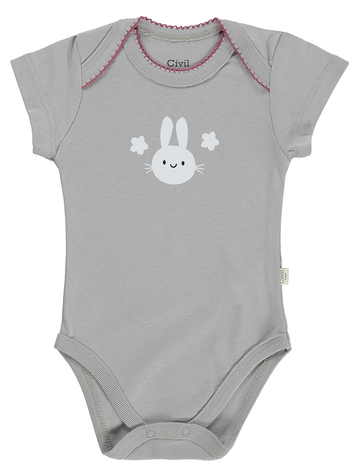 Civil Baby Tavşan Empirmeli 3 Lü 1-36 Ay Çıtçıtlı Badi - Pudra - Image 6