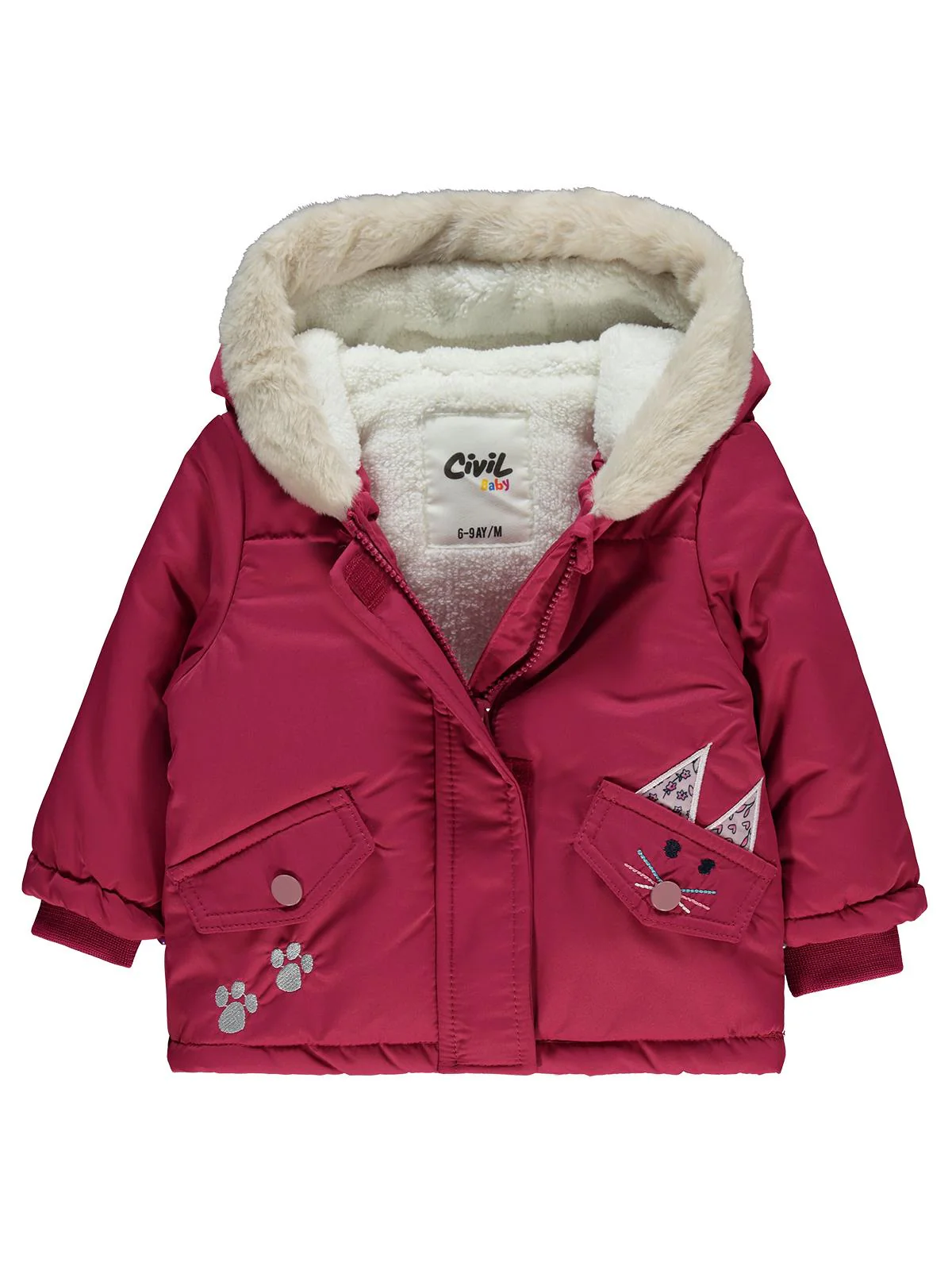 Civil Baby Tavşan Kulak Nakışlı 6-18 Ay Mont - Kırmızı - Image 3