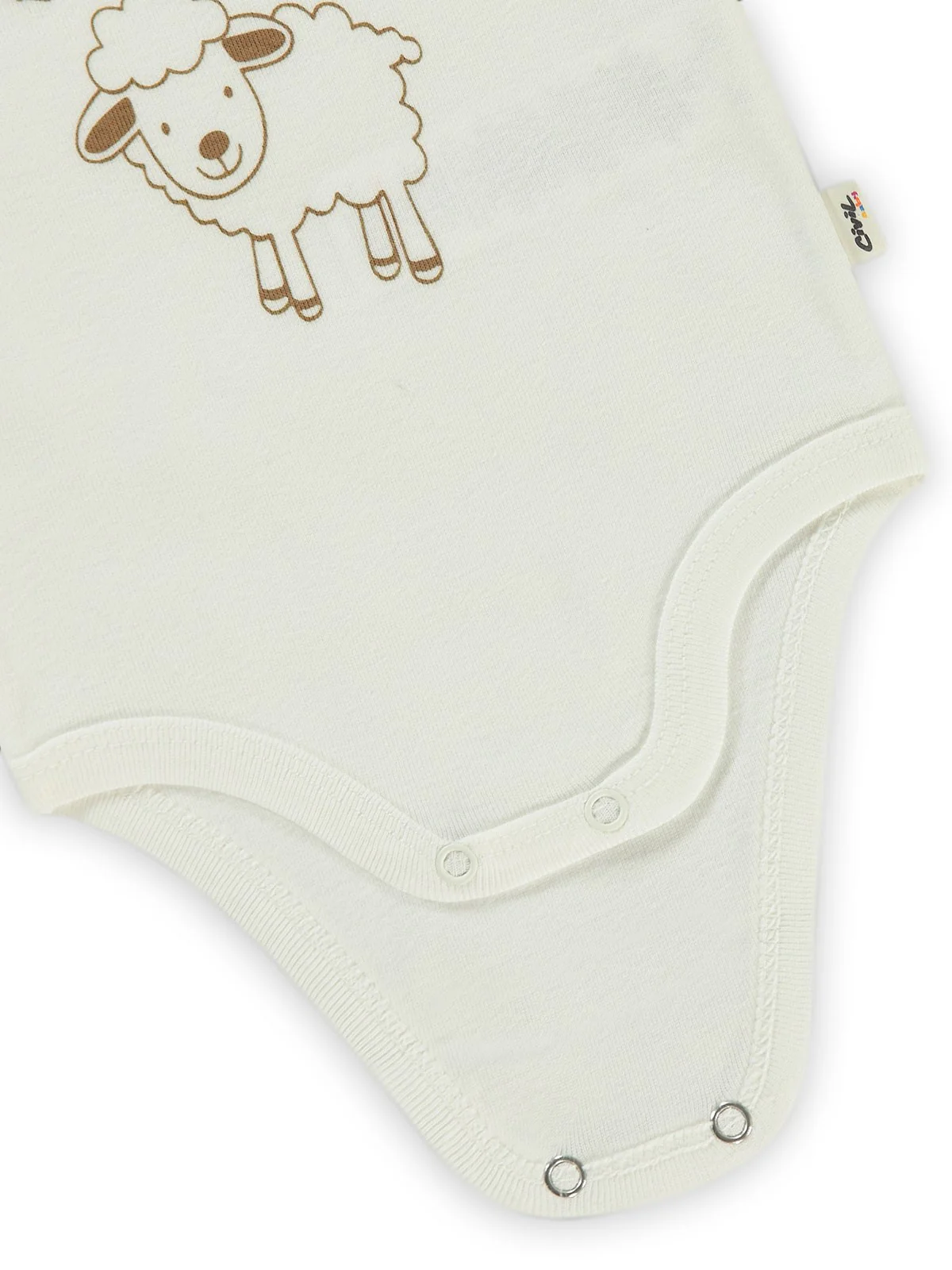 Civil Baby Teyzesi'Nin Minik Kuzusu Sfr.Kol1-36 Ay Çıtçıtlı Badi - Ekru - Image 2