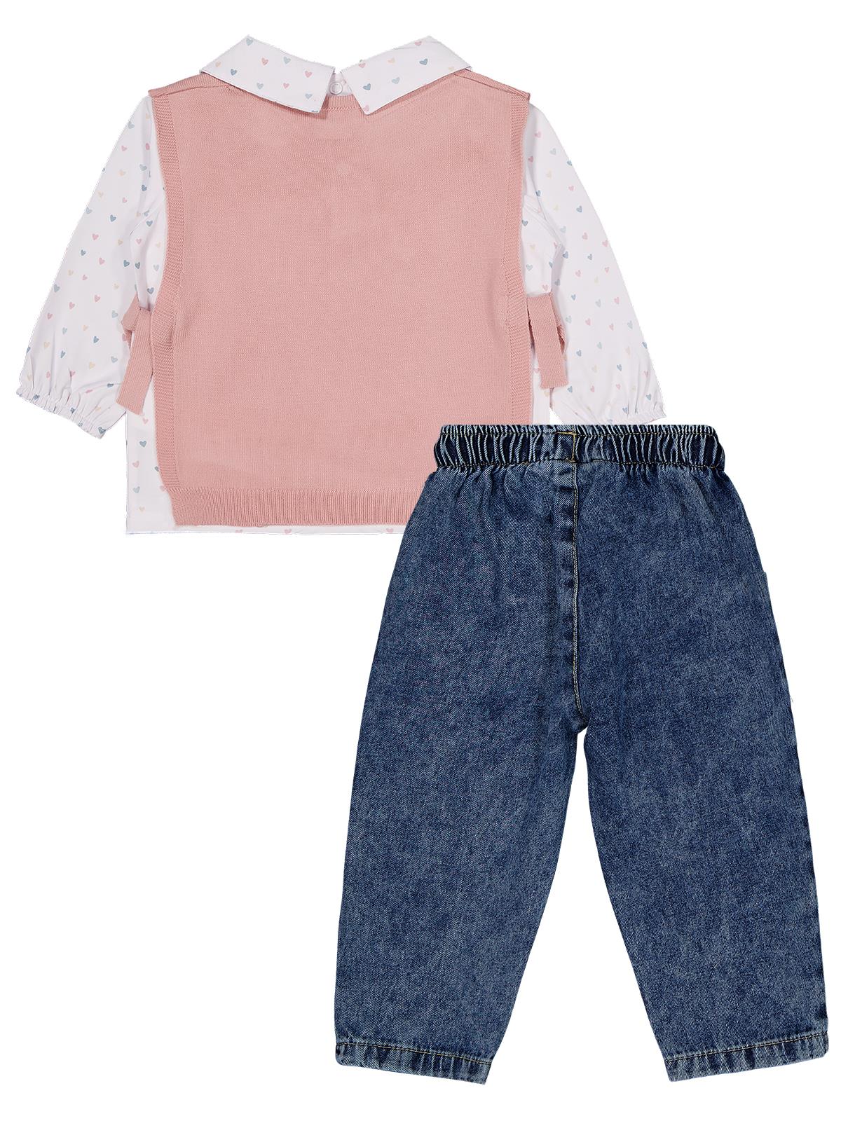 Civil Baby Triko Süveter 3'lü Set 6-18 Ay Takım - Pembe - Image 2