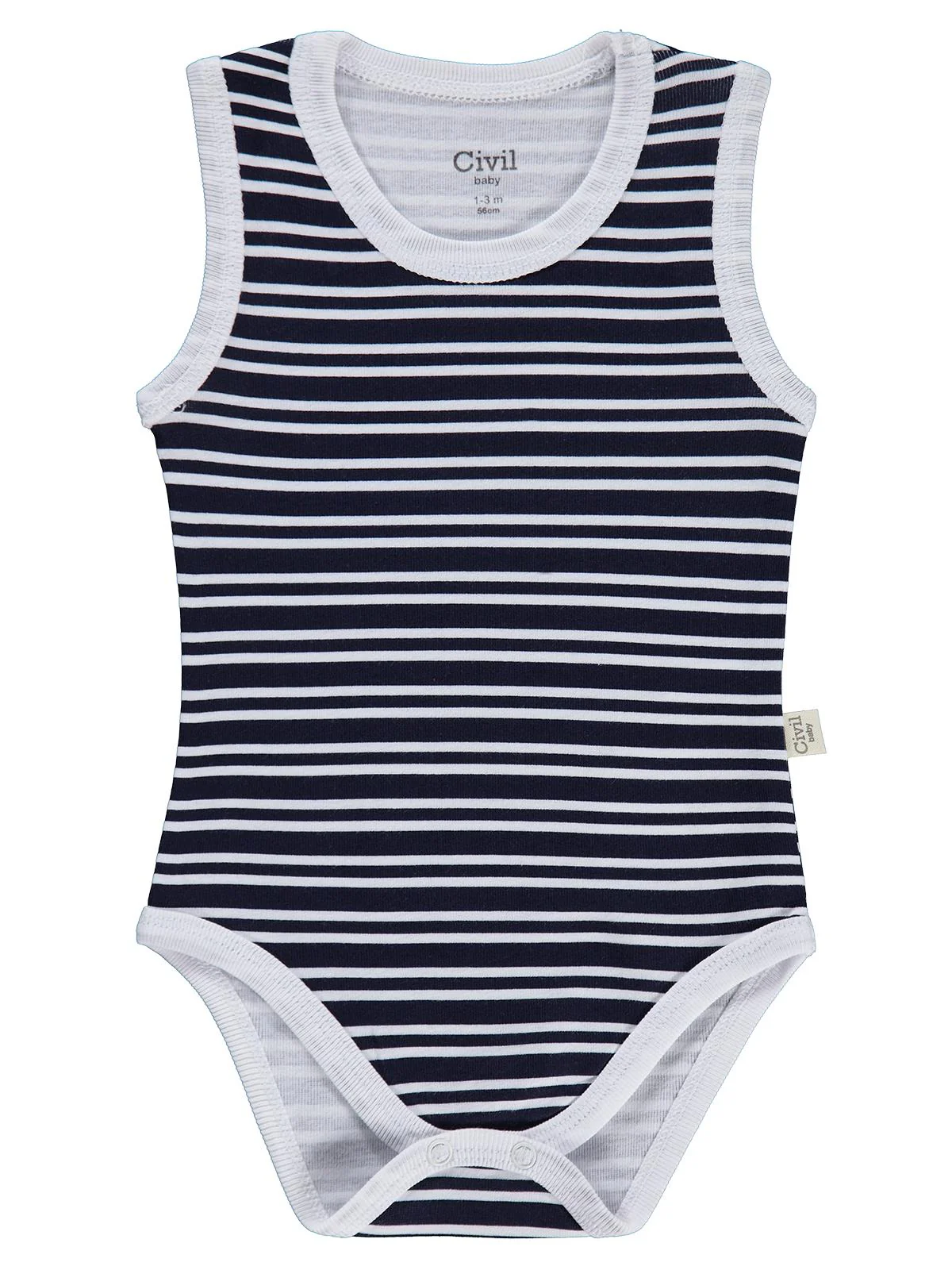 Civil Baby Yelken Empirmeli 5 Li 0-36 Ay Çıtçıtlı Badi - Mavi - Image 3
