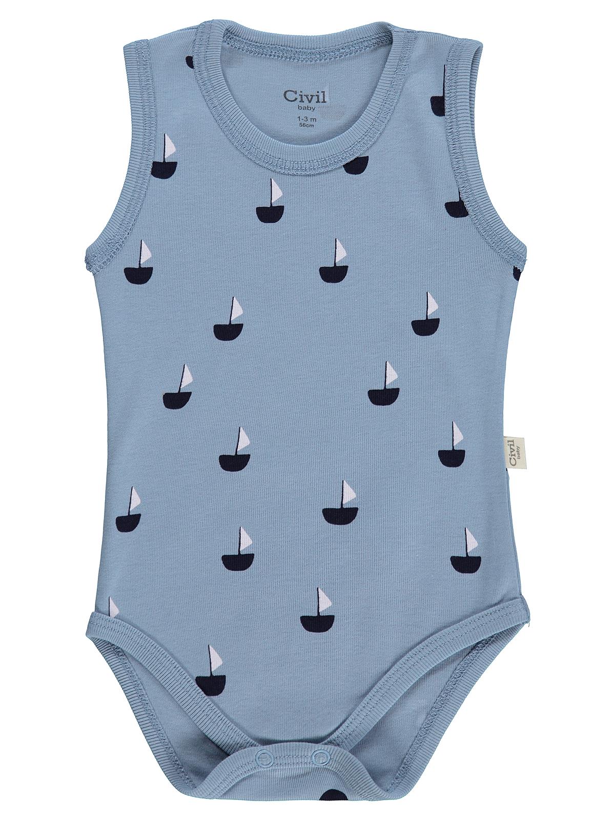 Civil Baby Yelken Empirmeli 5 Li 0-36 Ay Çıtçıtlı Badi - Mavi - Image 4