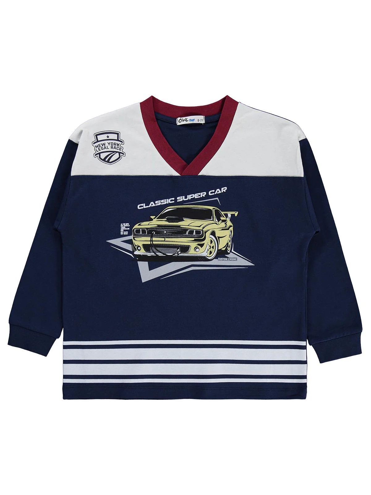 Civil Boys Araba Baskılı 6-9 Yaş Pijama Takımı - Lacivert - Image 3