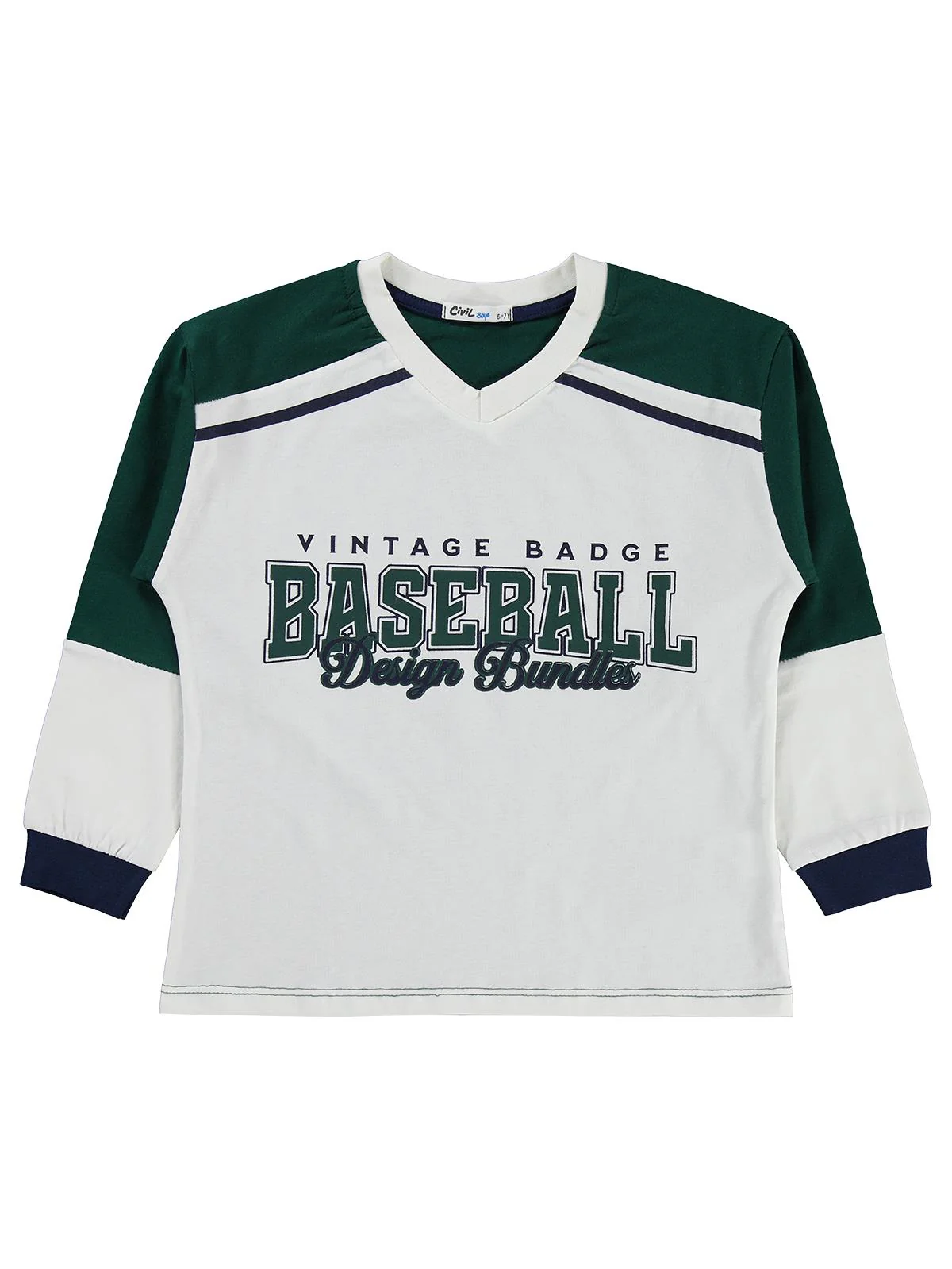 Civil Boys Baseball Baskılı 6-9 Yaş Pijama Takımı - Yeşil - Image 5