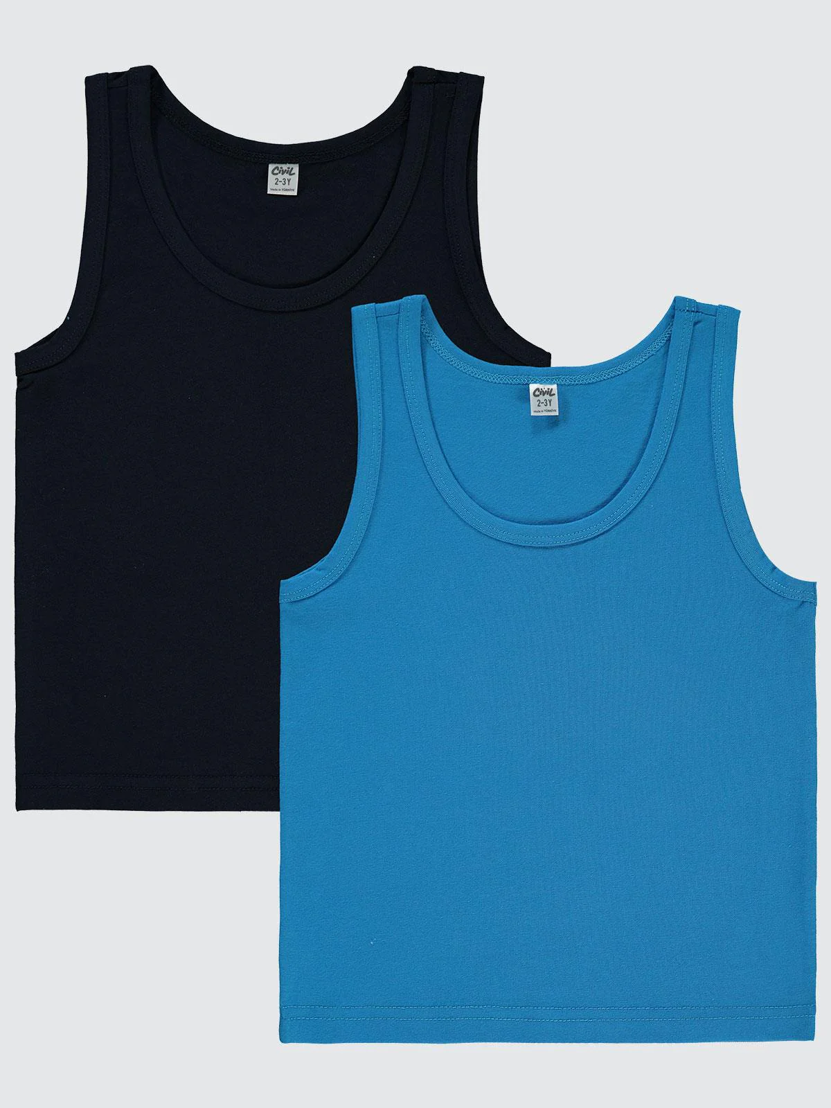 Civil Boys Basic 2-10 Yaş 2'li Atlet Set - Mavi