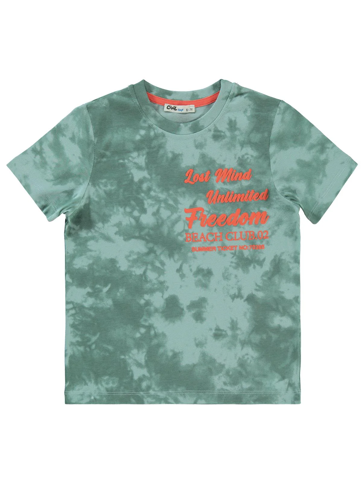 Civil Boys Batik Desenli 6-9 Yaş Tişört - Yeşil - Image 2
