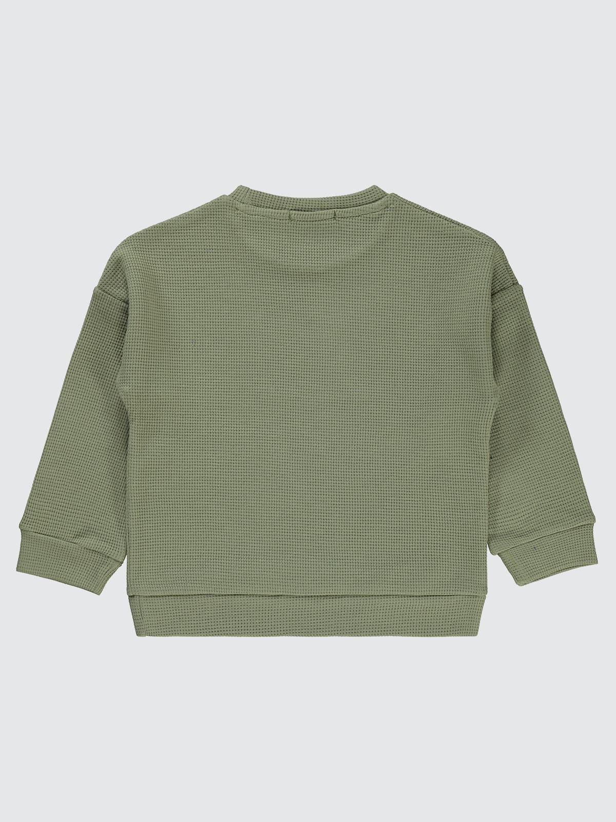 Civil Boys Beli Üçgen Armalı 2-5 Yaş Sweatshirt - Haki - Image 2