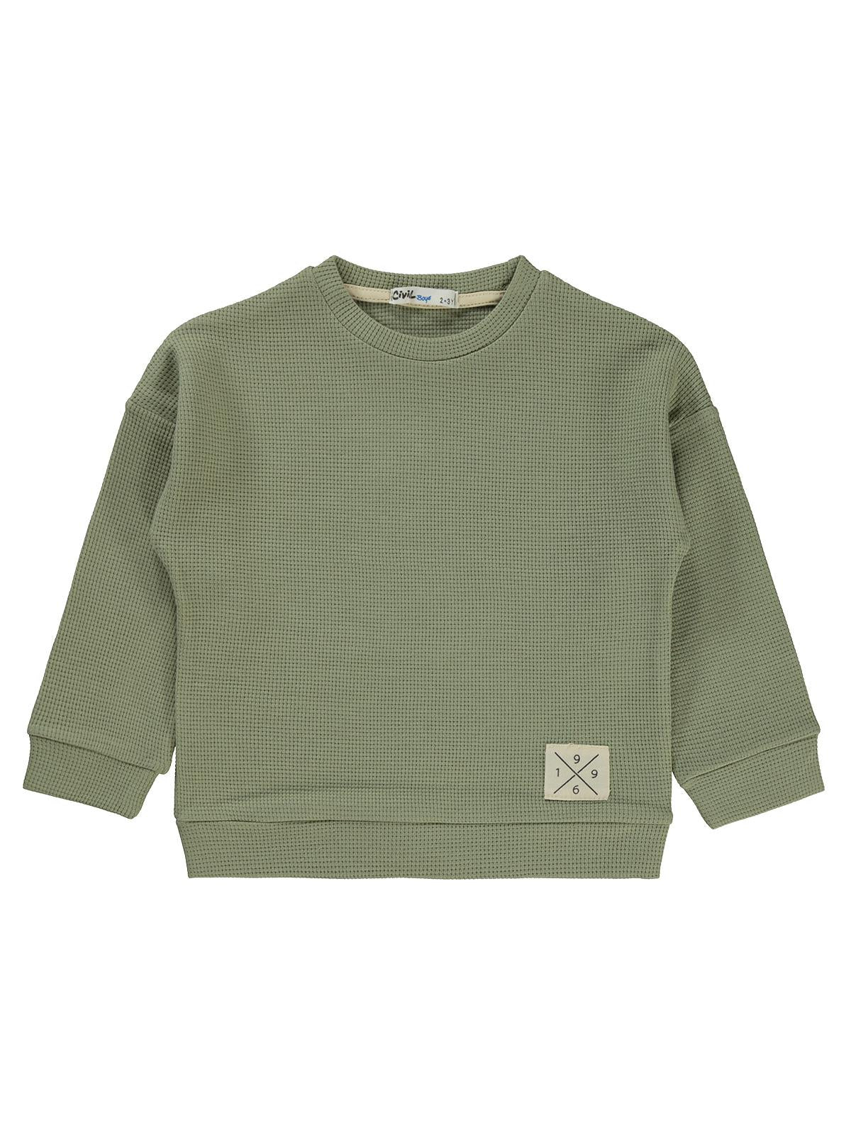 Civil Boys Beli Üçgen Armalı 2-5 Yaş Sweatshirt - Haki - Image 7