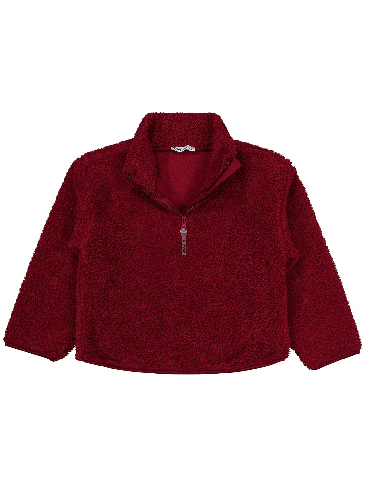 Civil Boys Biyeli Yarım Fermuarlı 6-9 Yaş Sweatshirt - Bordo - Image 11