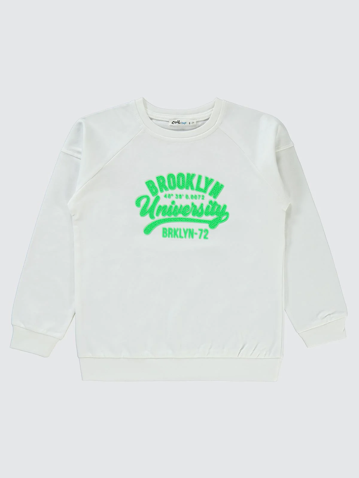 Civil Boys Brokoklyn Nakışlı 6-9 Yaş Sweatshirt - Ekru
