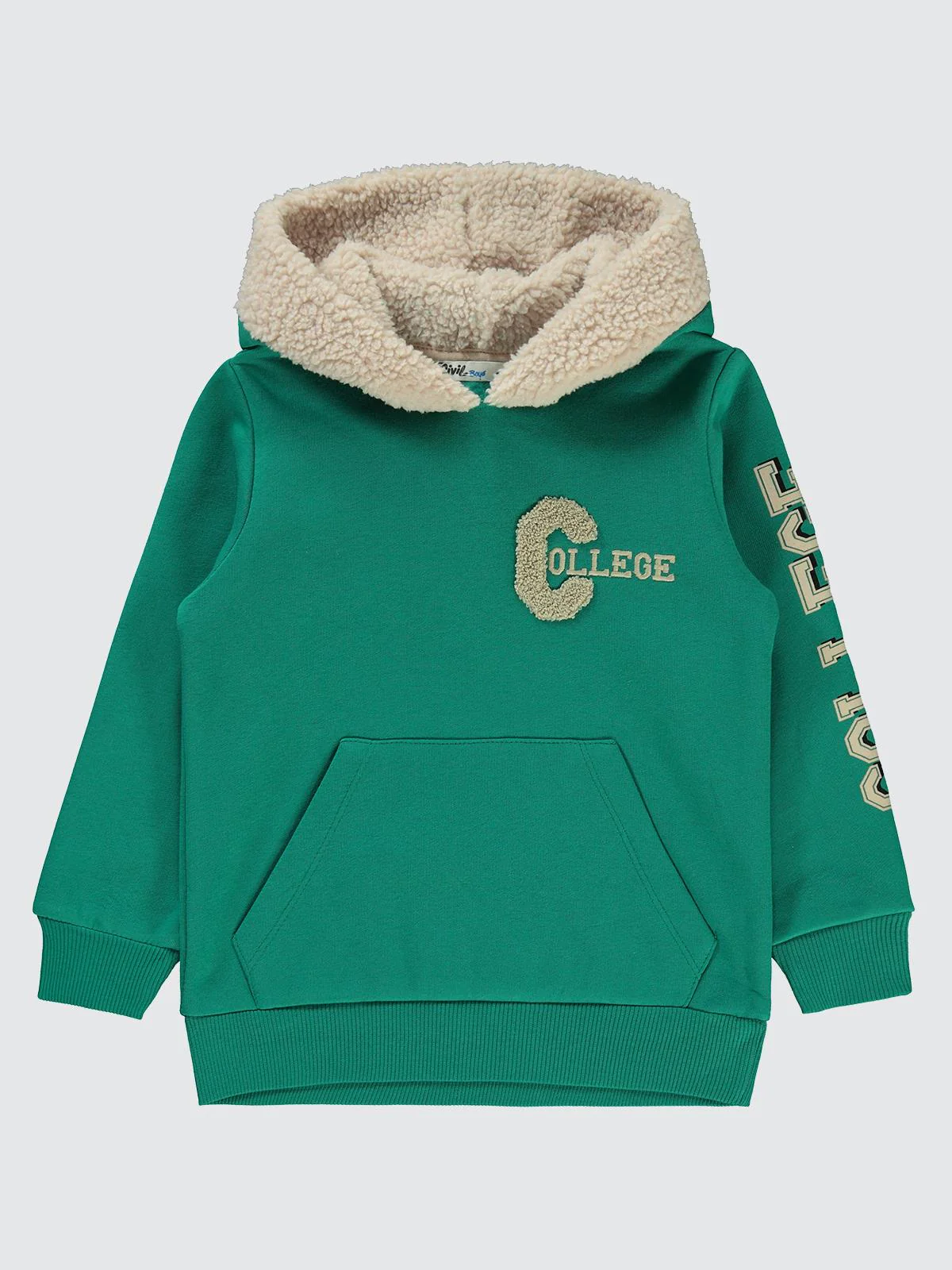 Civil Boys C Nakışlı College Baskılı 2-5 Yaş Sweatshirt - Yeşil