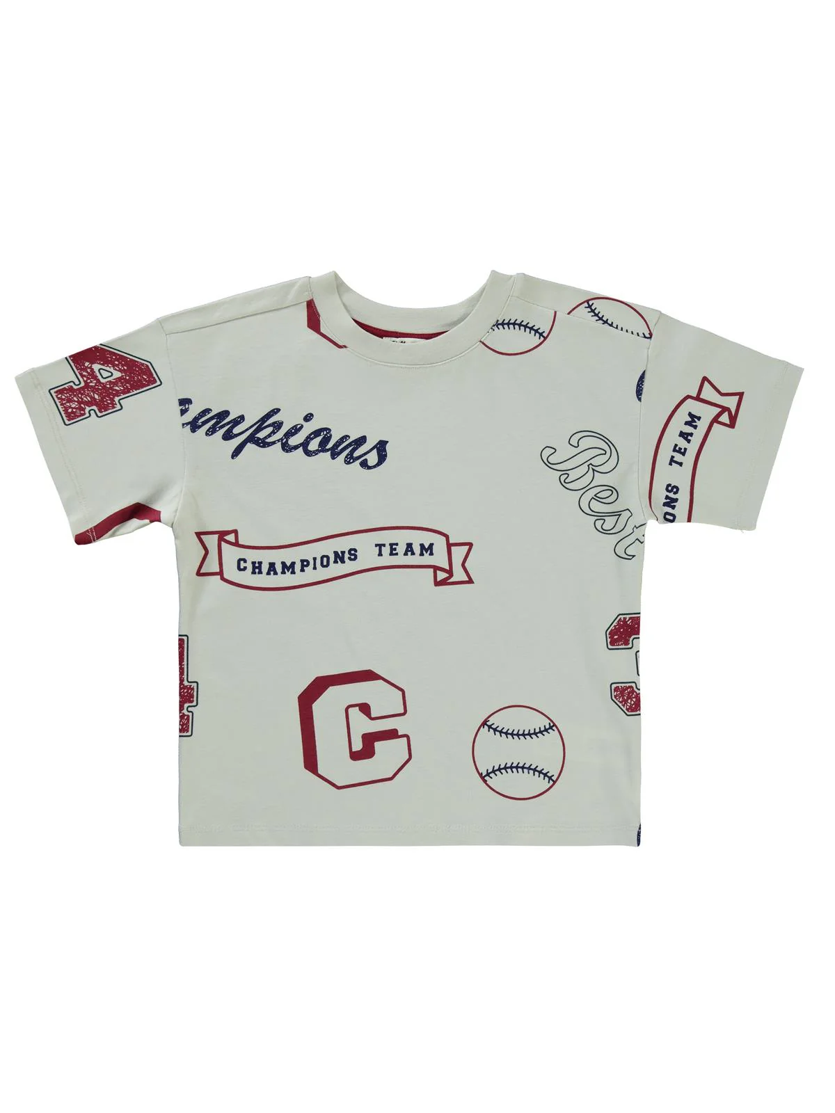 Civil Boys Champıons Emprime 10-13 Yaş Tişört - Bordo - Image 2
