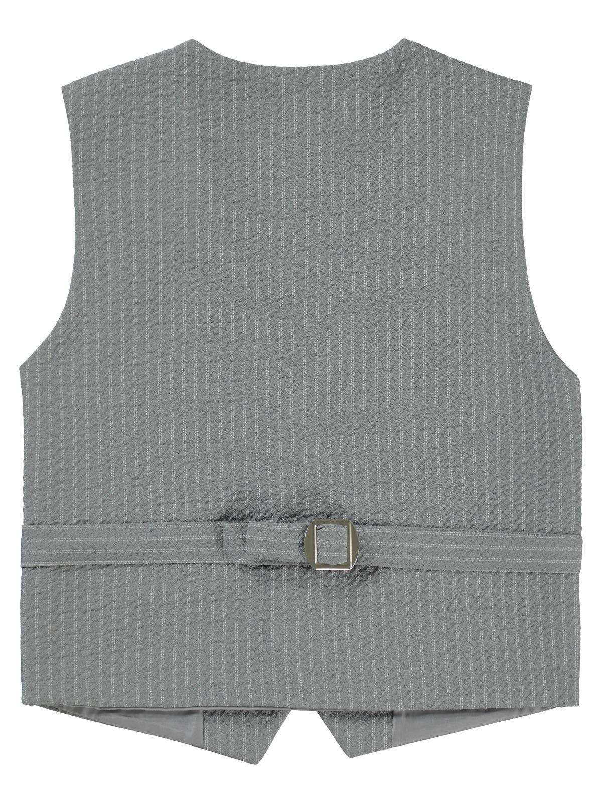 Civil Boys Çizgili Klasik 6-9 Yaş Yelek - Gri - Image 3