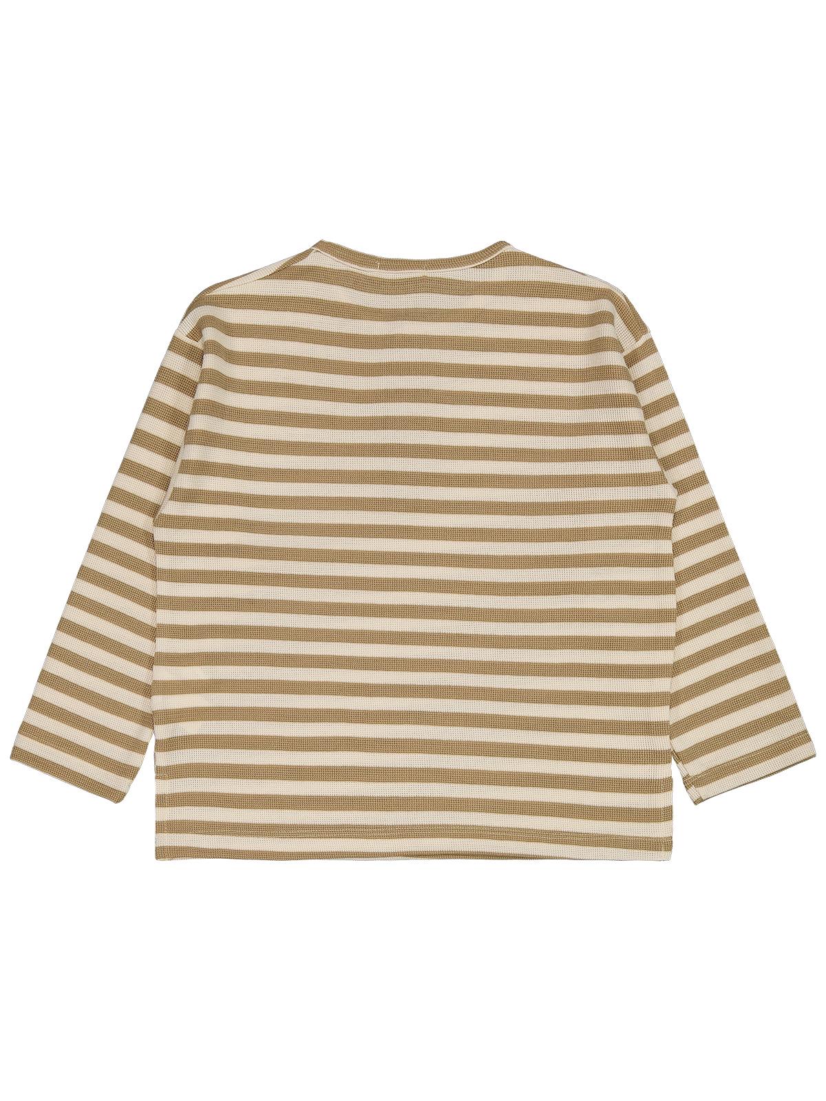Civil Boys Çizgili Sahte Patlı 6-9 Yaş Sweatshirt - Kahve - Image 2