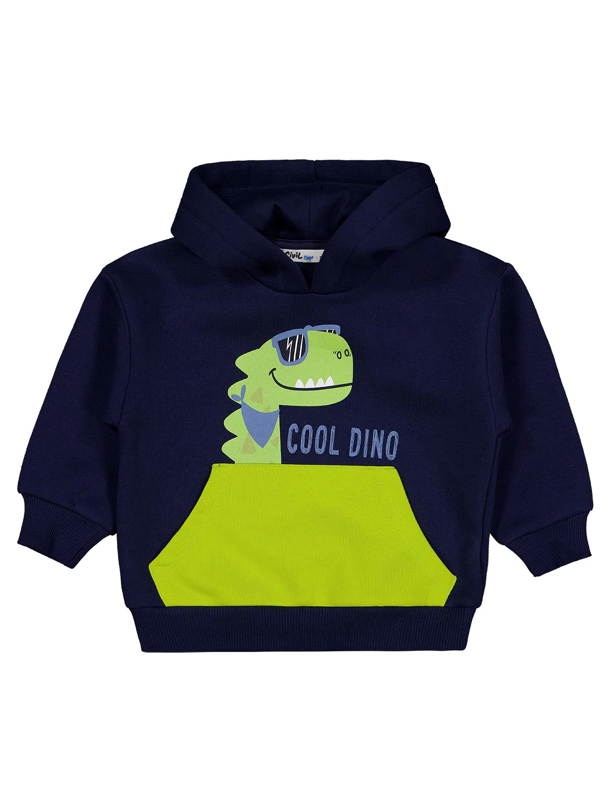 Civil Boys Dino Baskılı 2-5 Yaş Sweatshirt - Gri - Image 3