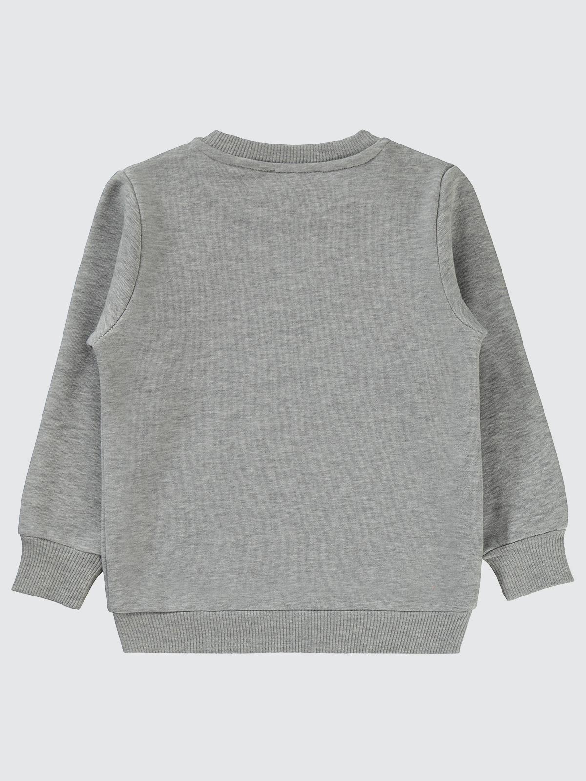 Civil Boys Düşünen Ayı Baskılı 2-5 Yaş Sweatshirt - Gri - Image 3