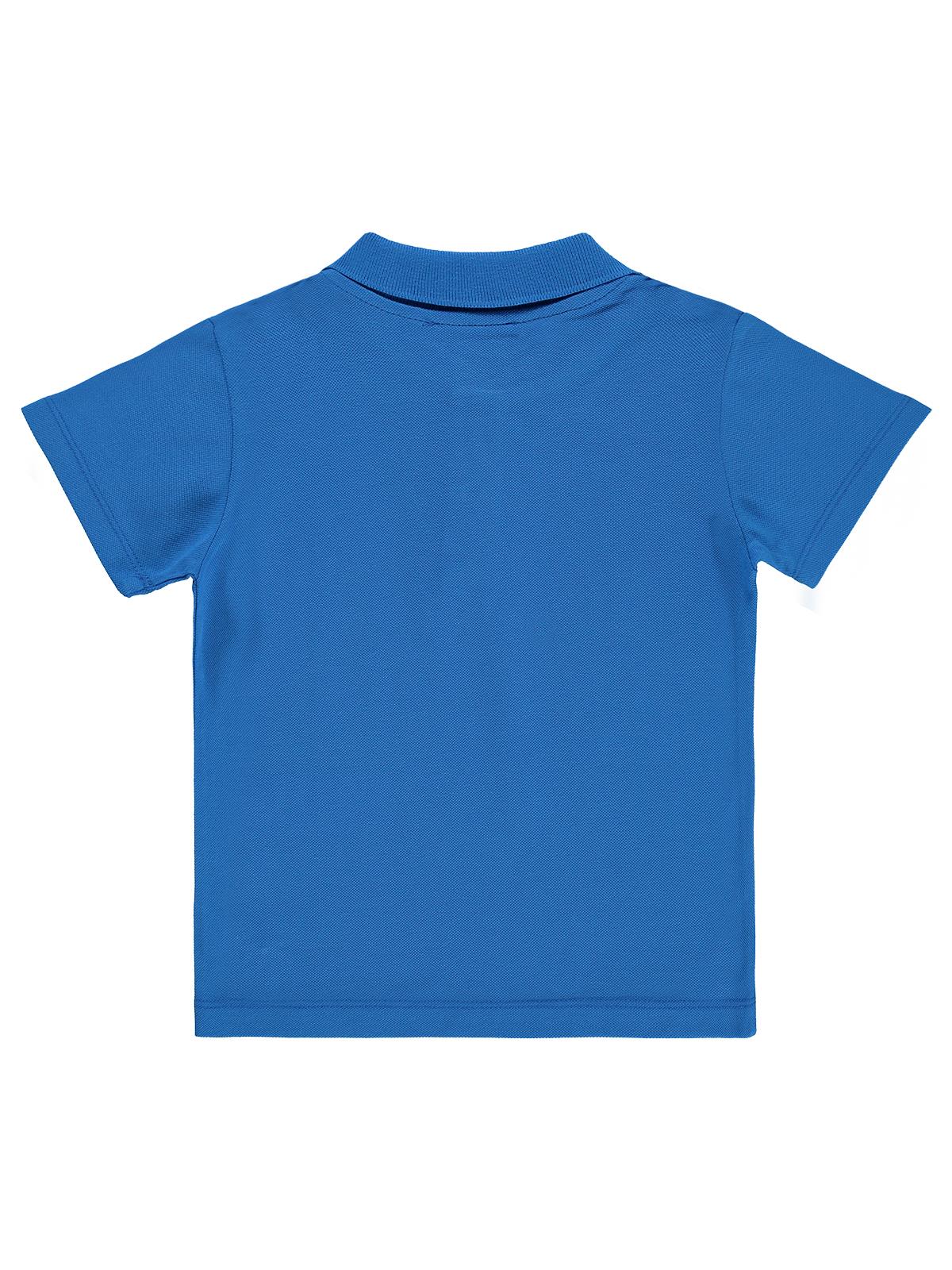 Civil Boys Erkek Çocuk Palmiye Nakışlı Polo Yaka 2-5 Yaş Tişört - Mavi - Image 2