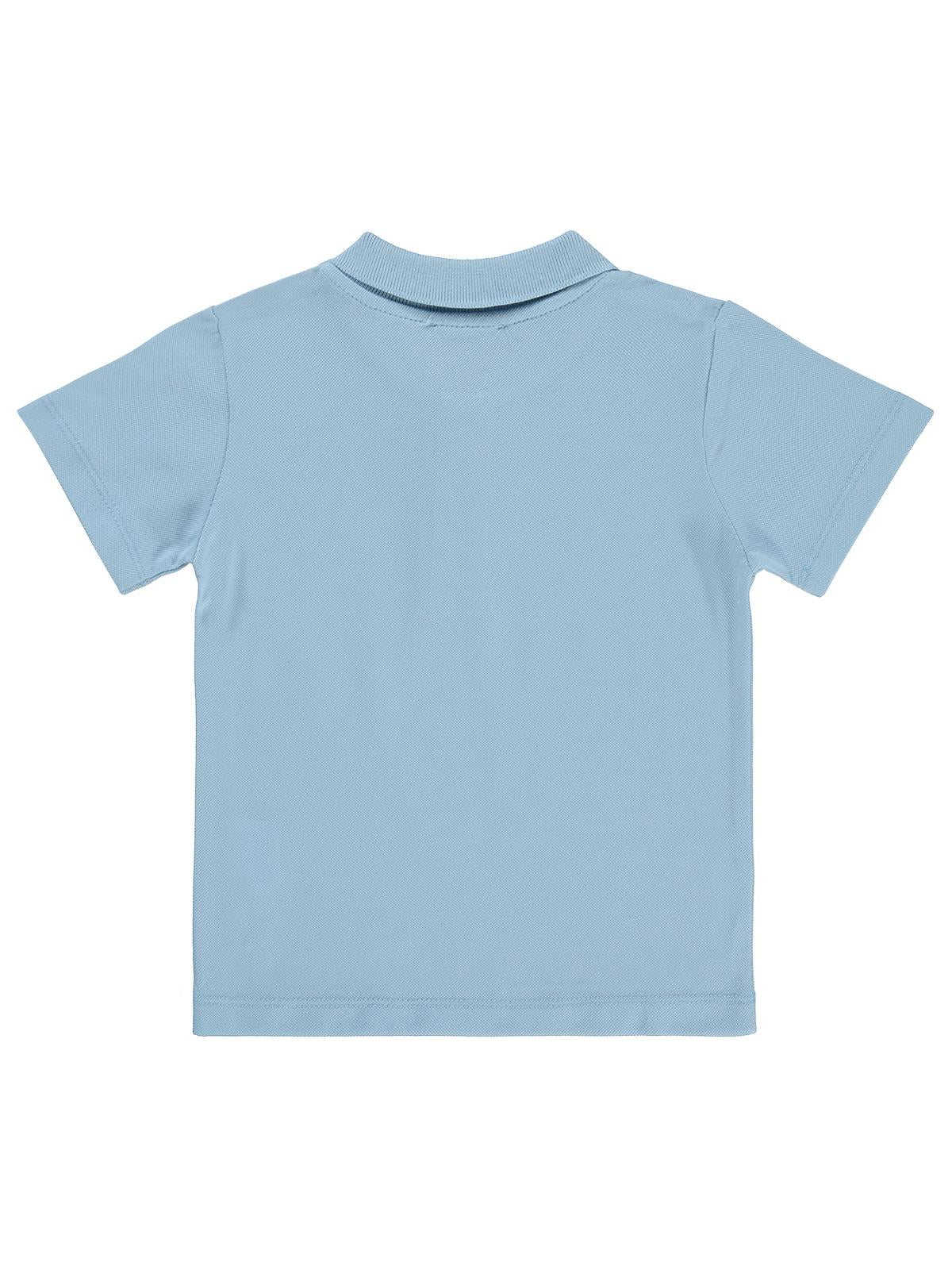 Civil Boys Erkek Çocuk Palmiye Nakışlı Polo Yaka 2-5 Yaş Tişört - Mavi - Image 2