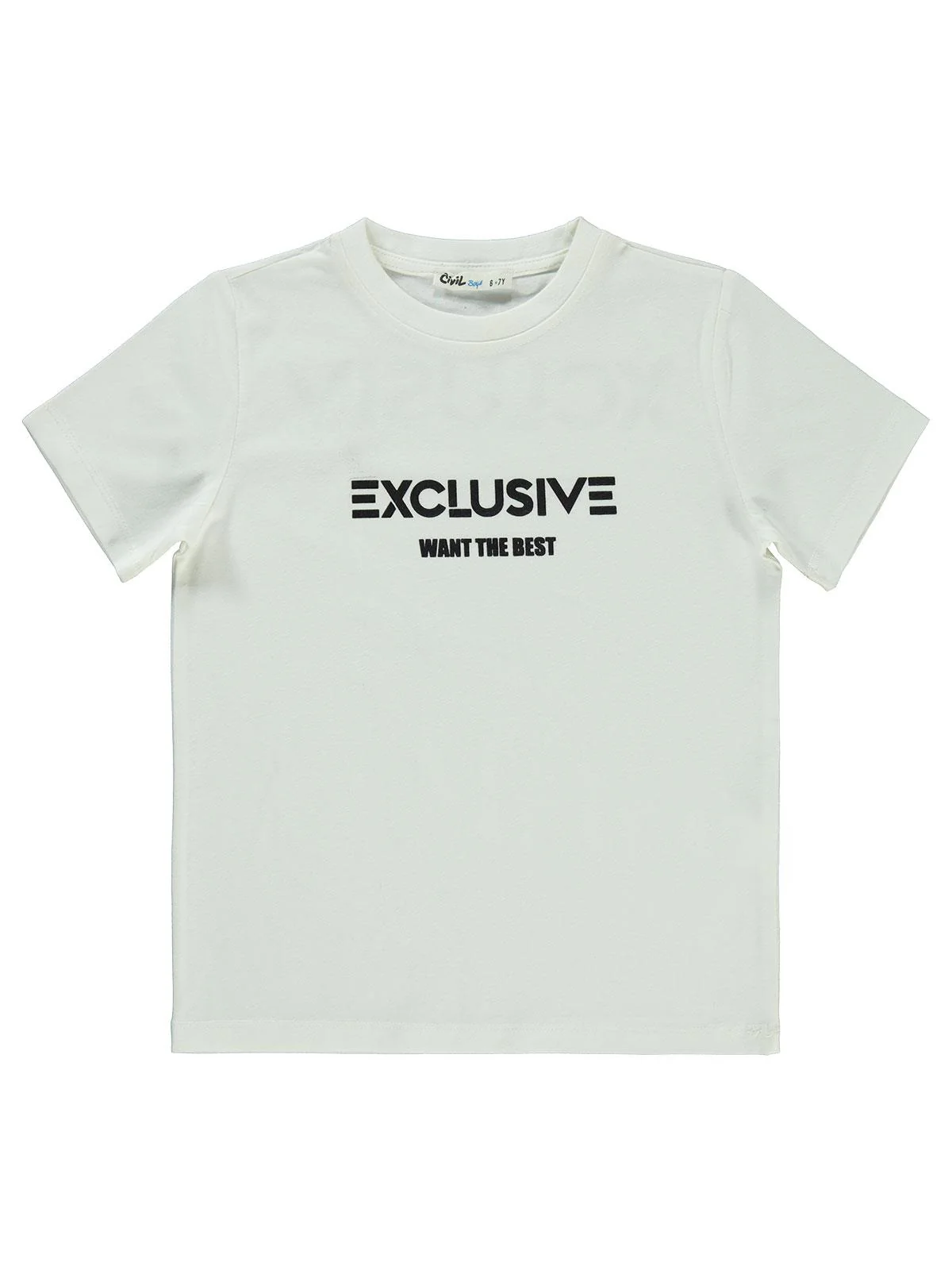 Civil Boys Exclusıve Baskılı 6-9 Yaş Tişört - Beyaz