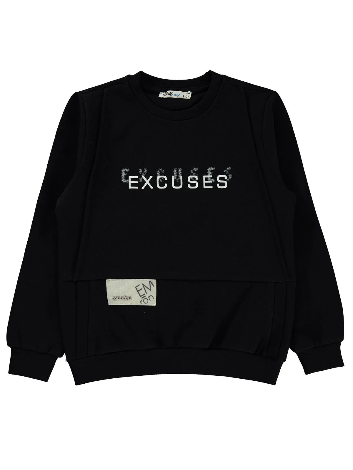 Civil Boys Excuses Baskılı 6-9 Yaş Sweatshirt - Siyah - Image 3