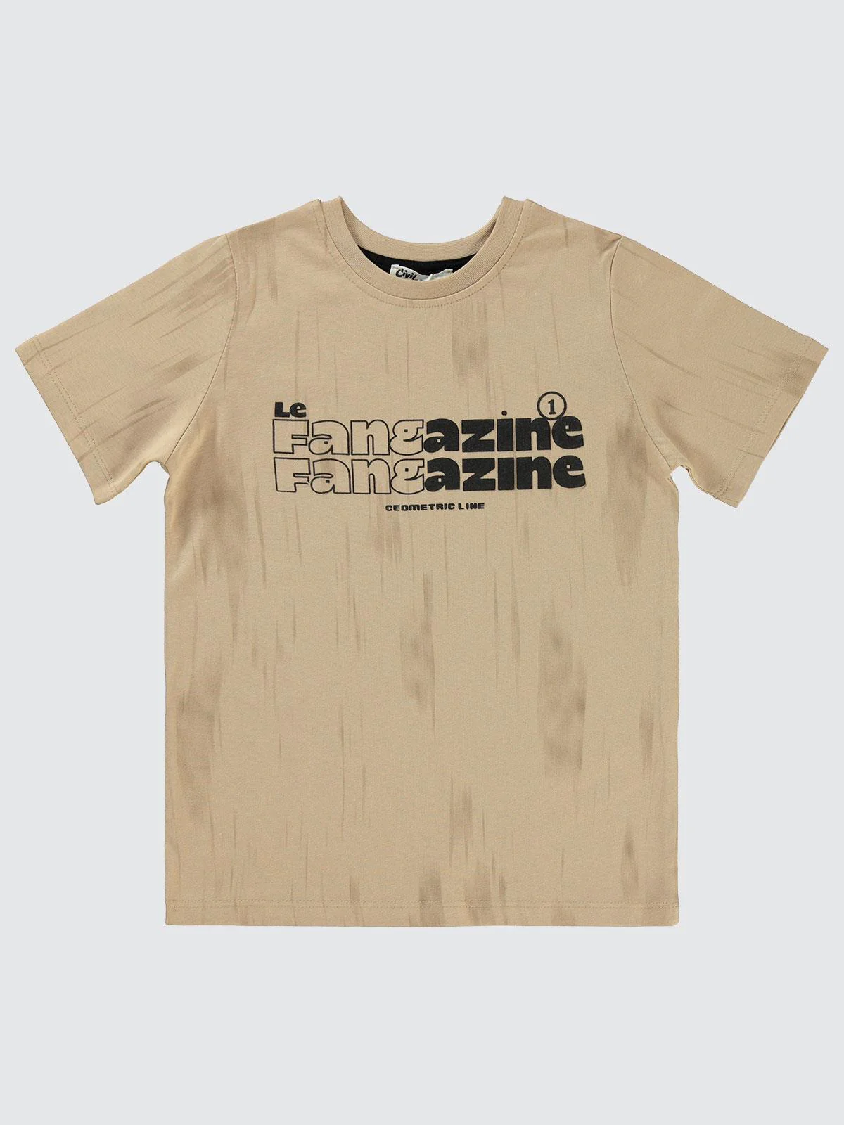 Civil Boys Fangazine Baskılı 6-9 Yaş Tişört - Bej