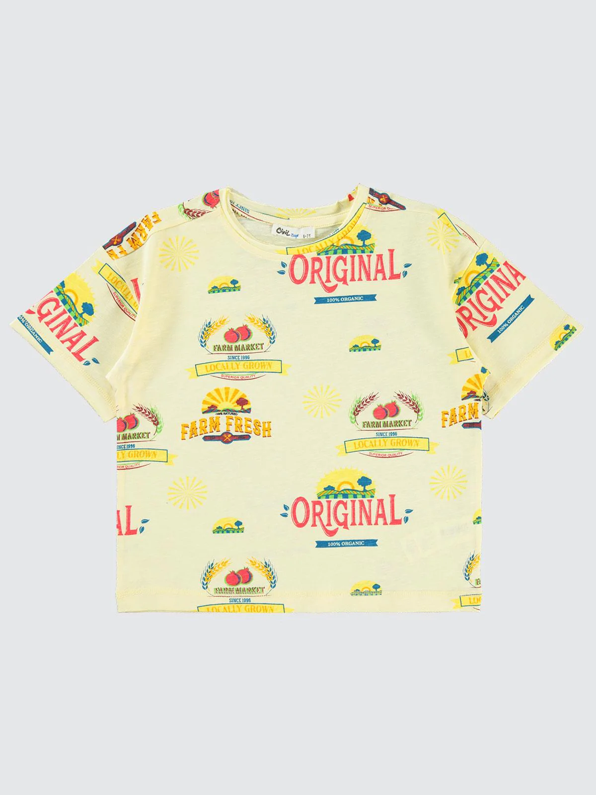Civil Boys Farm Empirme Oversize 6-9 Yaş Tişört - Sarı - Image 2