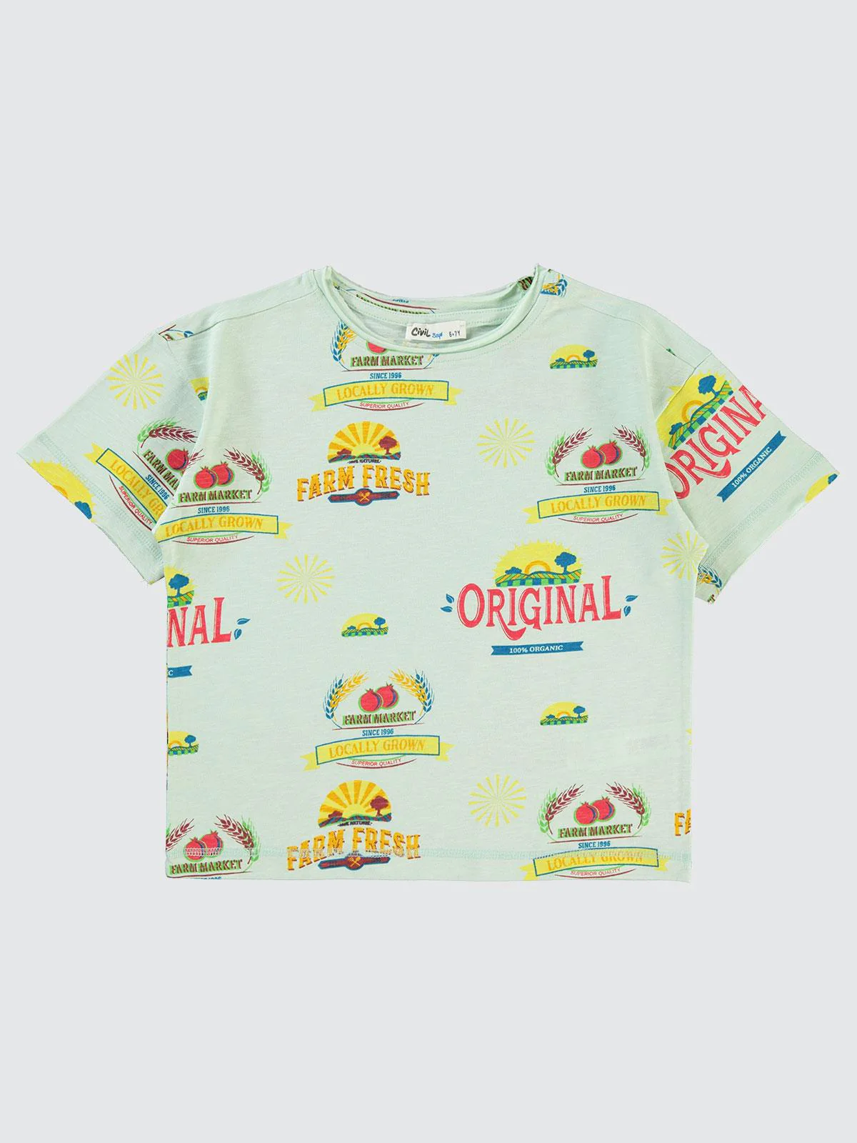 Civil Boys Farm Empirme Oversize 6-9 Yaş Tişört - Yeşil - Image 2