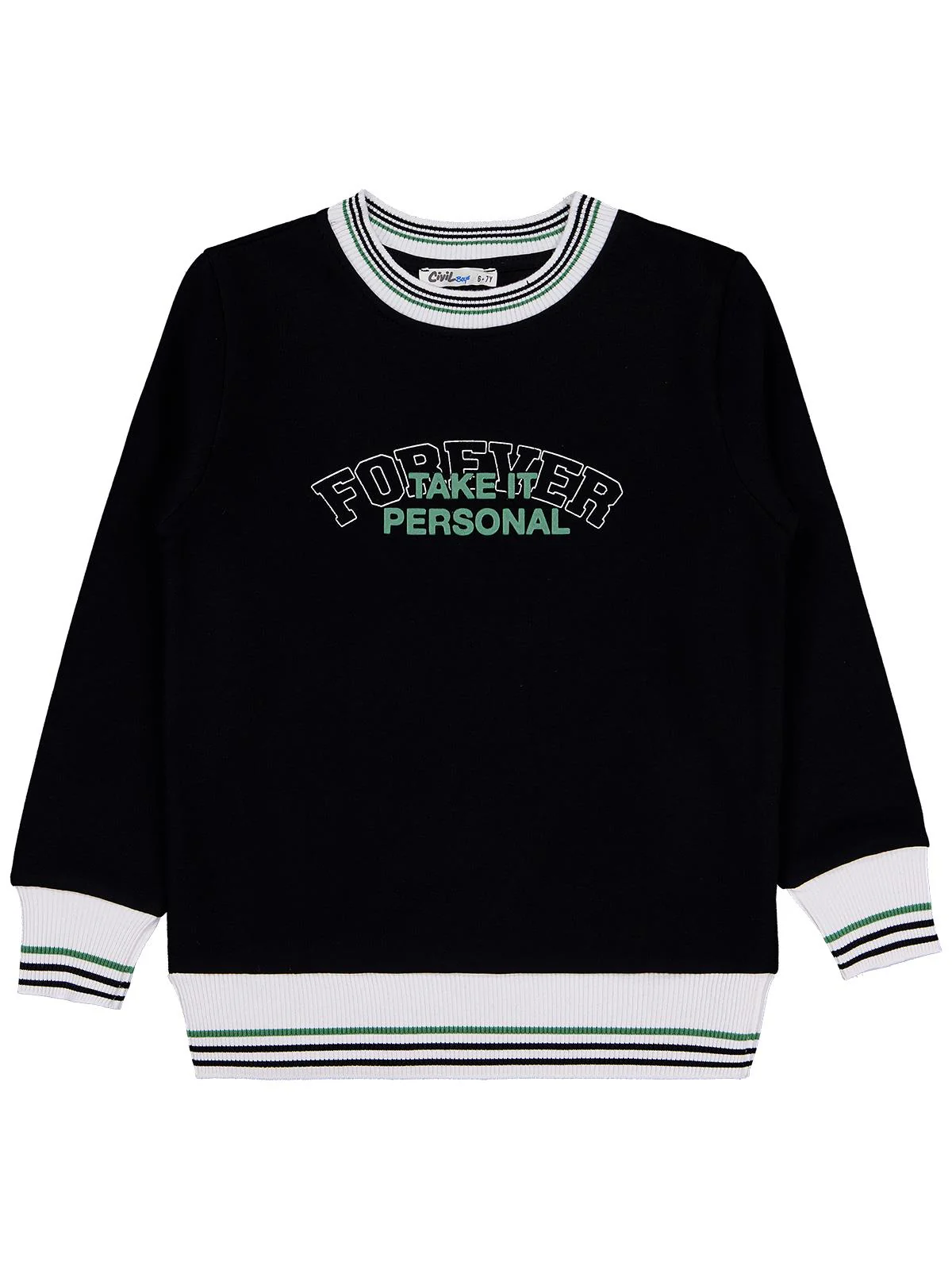 Civil Boys Foreyer Baskılı 6-9 Yaş Sweatshirt - Siyah - Image 3