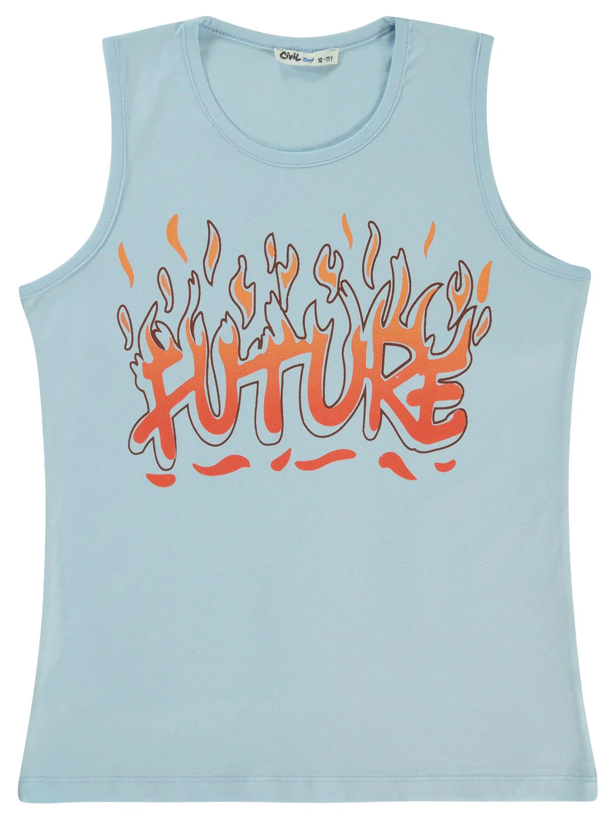 Civil Boys Future Baskılı 10-13 Yaş Tişört - Mavi