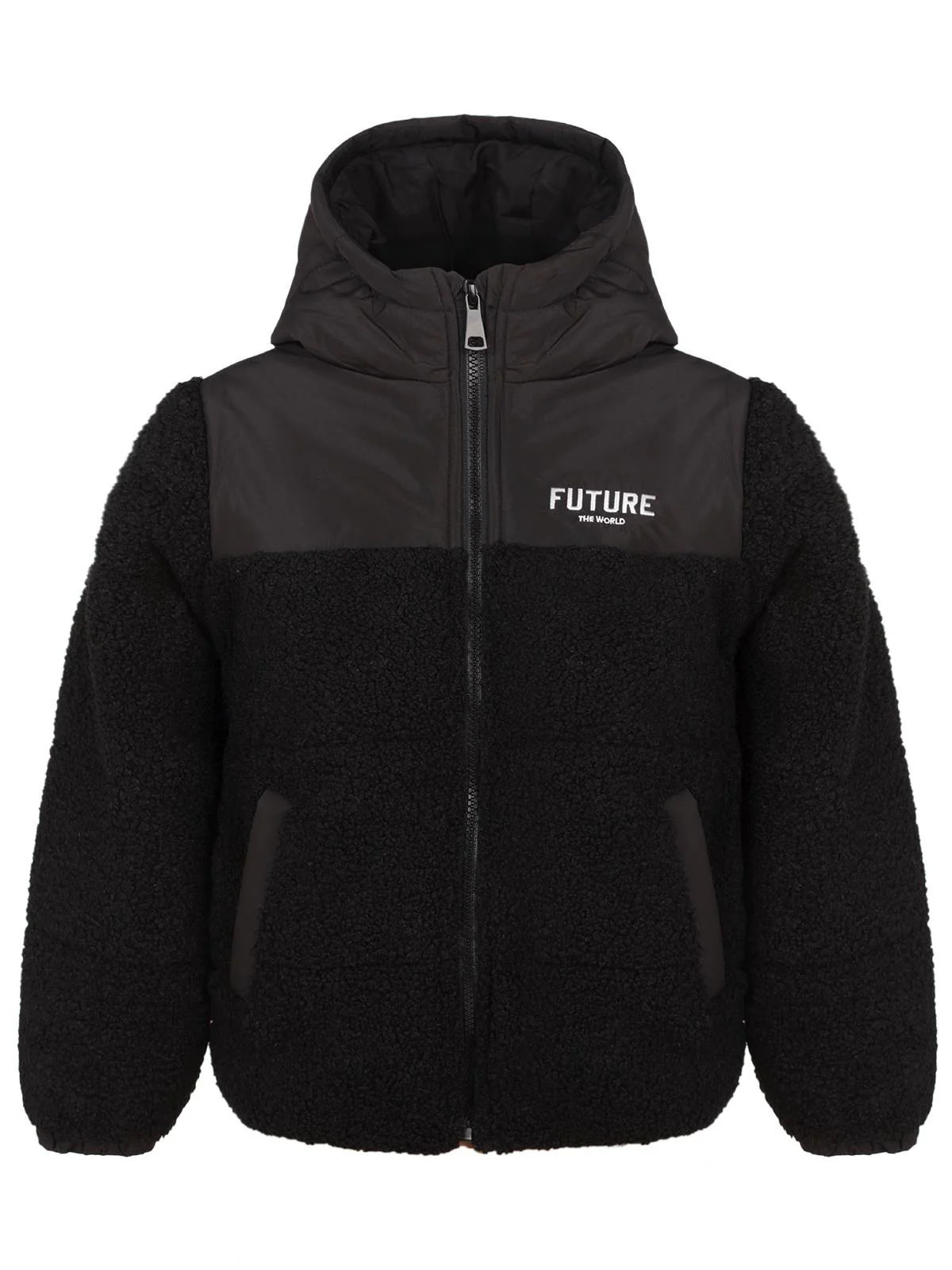 Civil Boys Future Baskılı Kapşonlu 10-13 Yaş Mont - Siyah - Image 2
