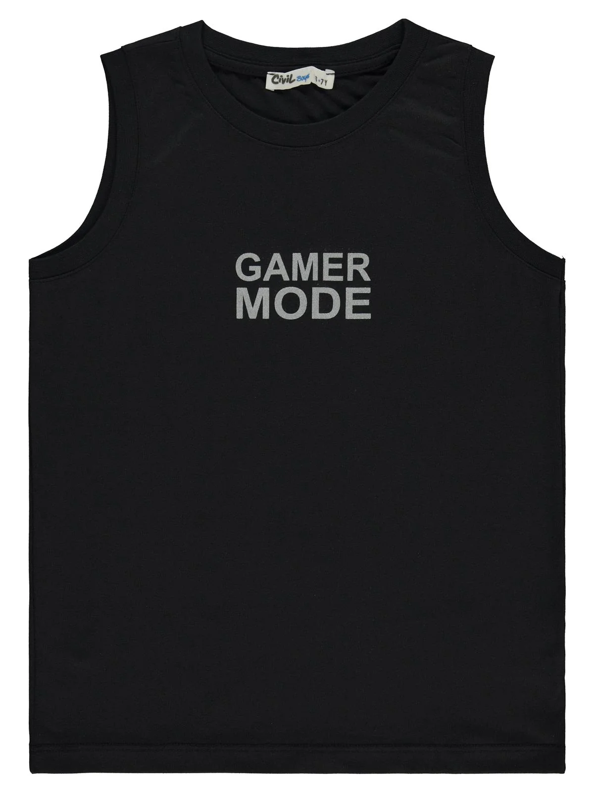Civil Boys Gamer Mode Reflektör Baskılı Sıfır Kol 6-9 Yaş Tişört - Siyah - Image 2