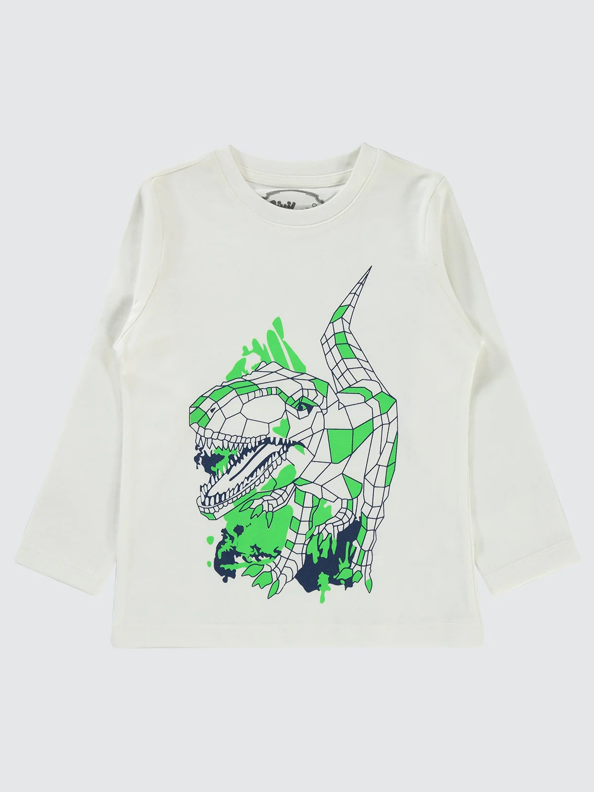 Civil Boys Geometrik Dino Baskılı 2-5 Yaş Sweatshirt - Ekru